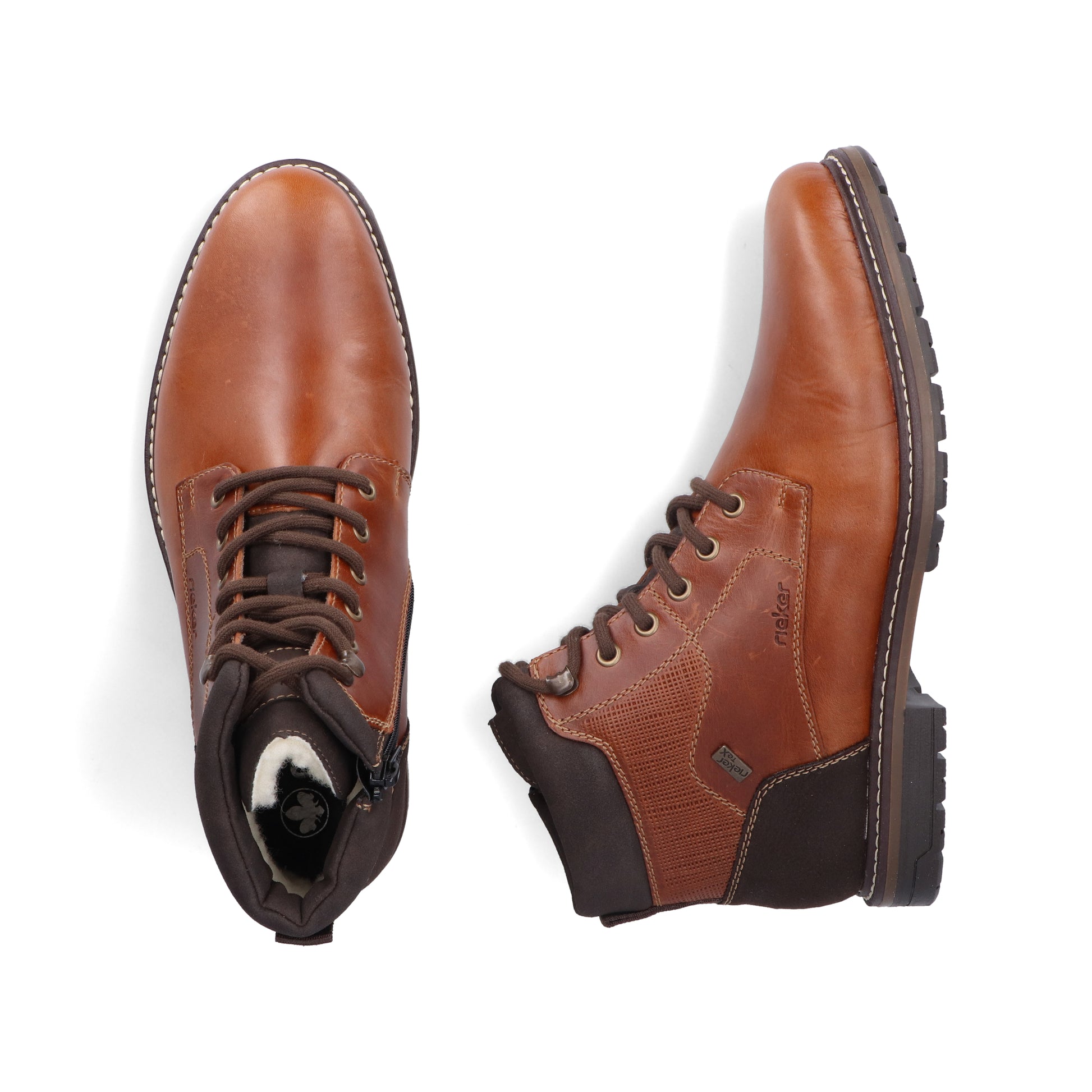 Brown Zip Boots for Men | Rieker 13740-24