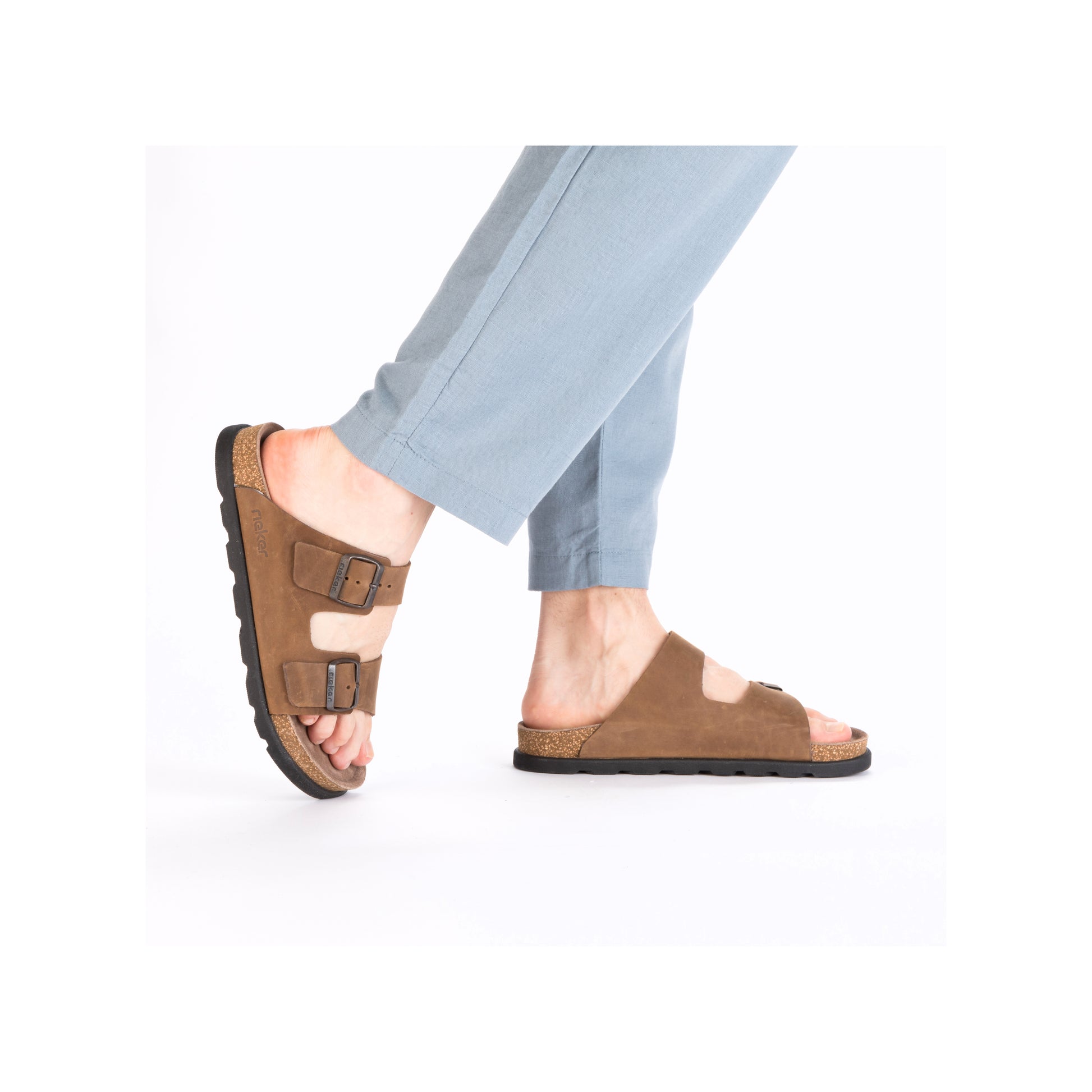 Brown Buckle Sandals for Men | Rieker 21190-26