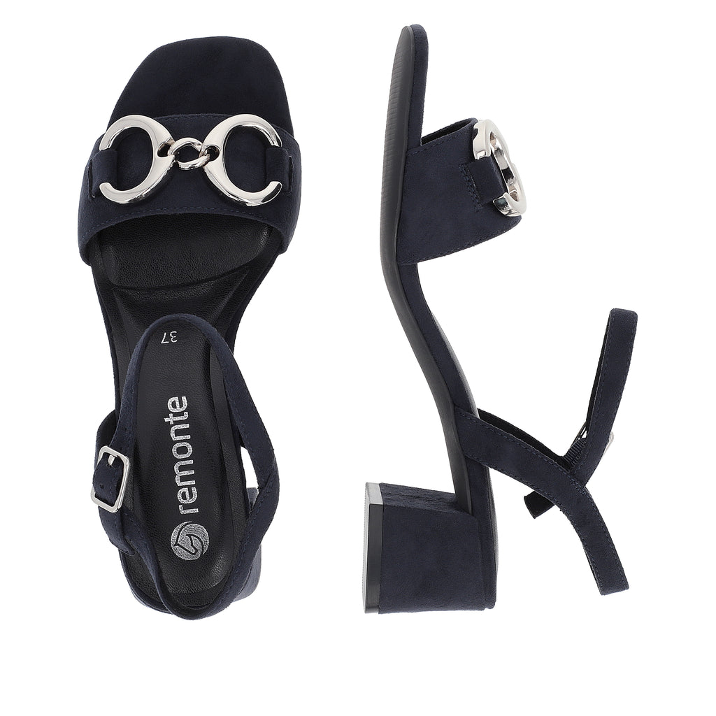 Blue Buckle Sandals for Women | Remonte D1L50-14