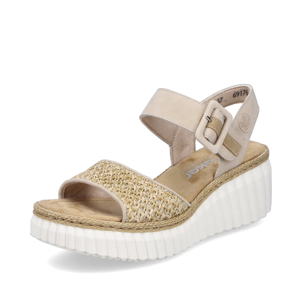 Beige Hook & Loop Sandals for Women | Rieker 69176-62