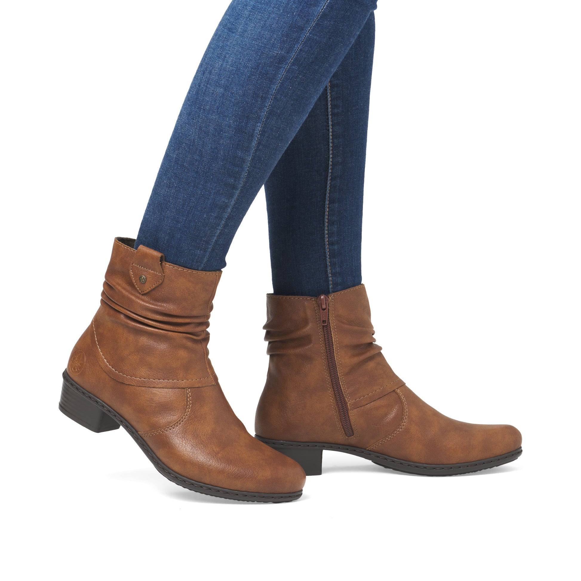 Brown Zip Boots for Women | Rieker Y0771-24