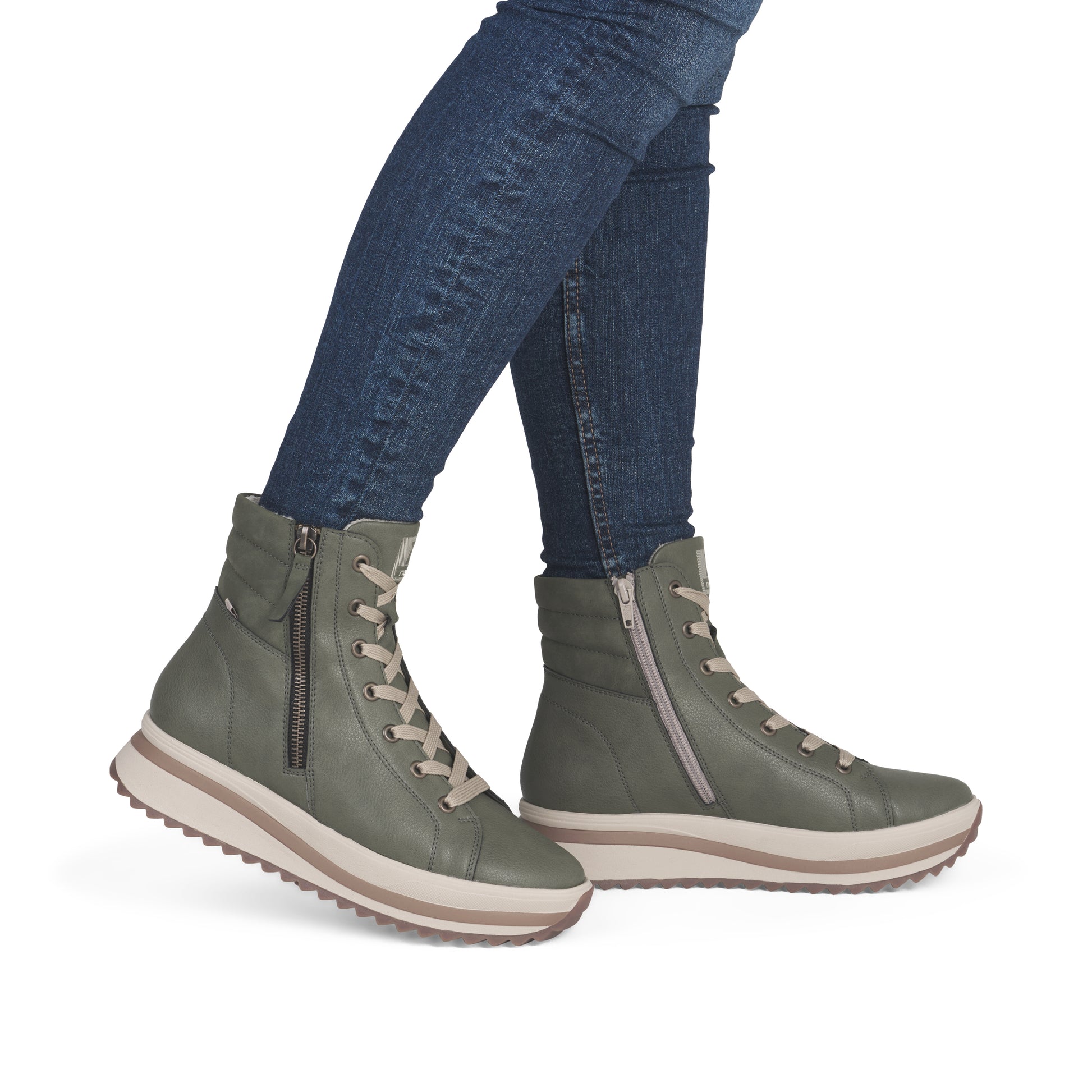 Green Zip Boots for Women | Rieker Sport W3870-54