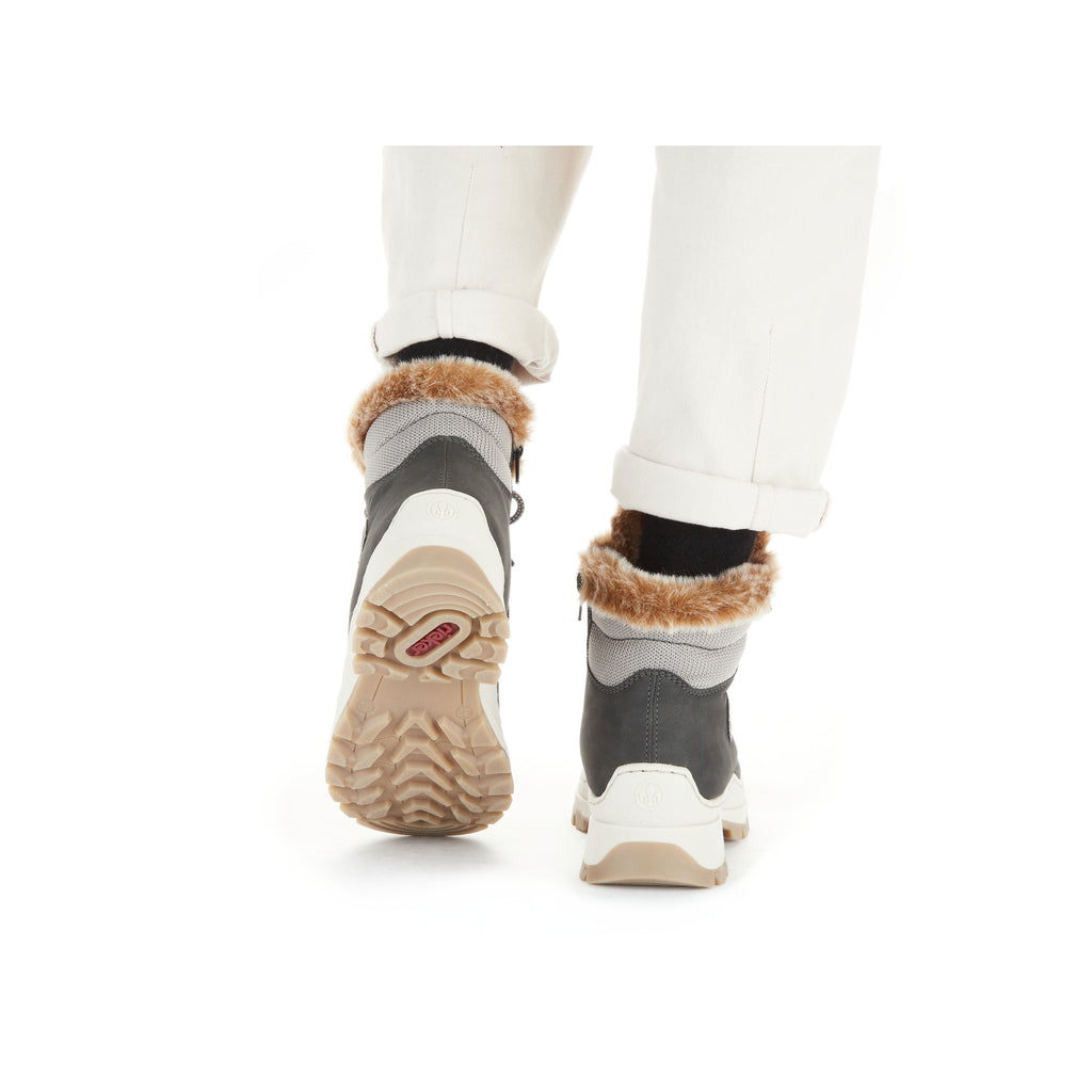 Grey Zip Boots for Women | Rieker X9335-45