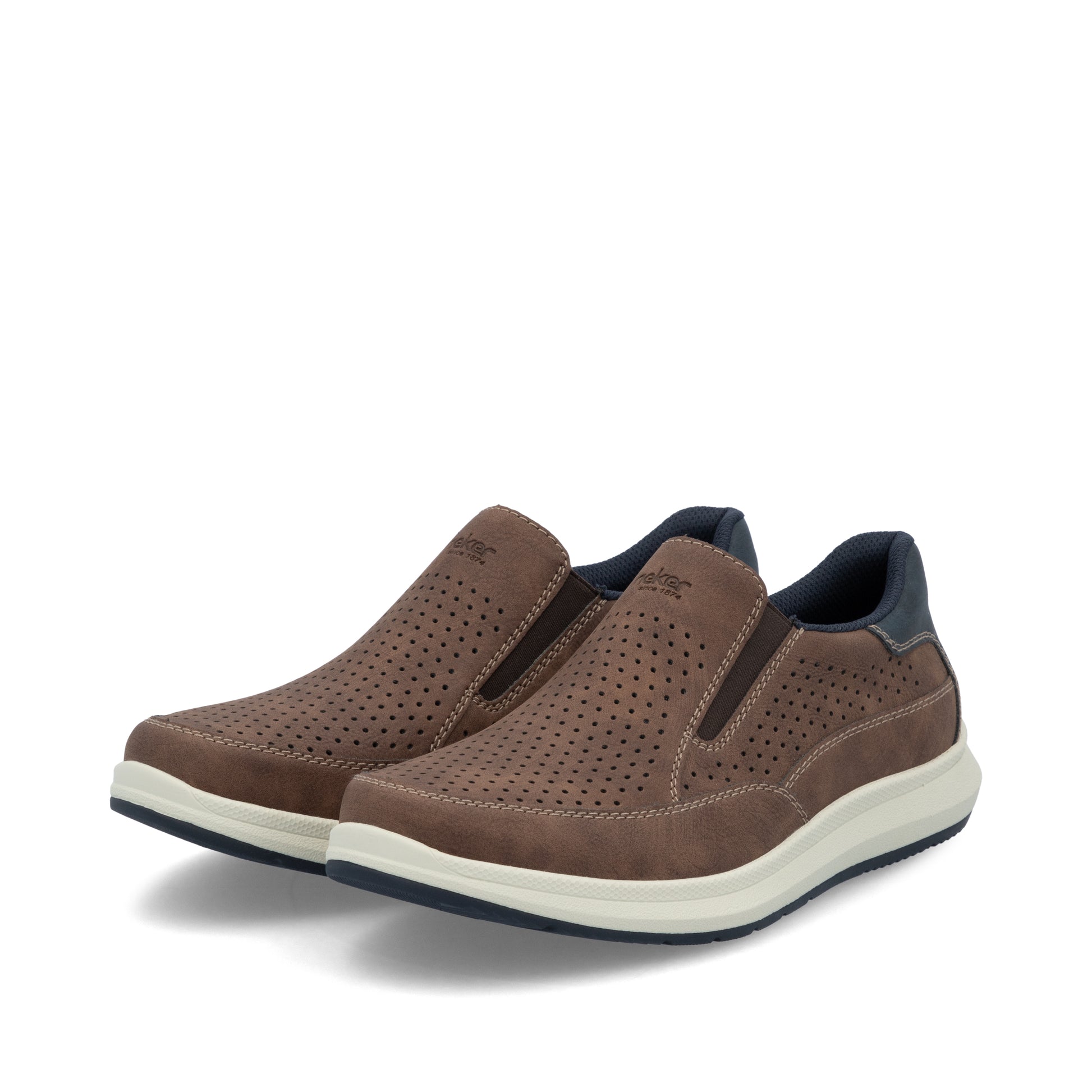 Brown Elasticated Shoes for Men | Rieker 16952-24