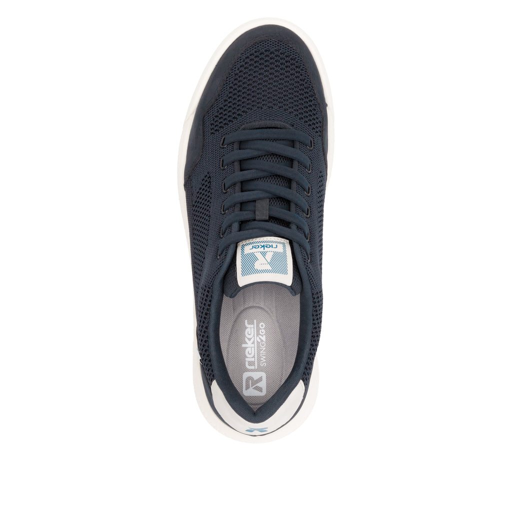 Blue Elasticated Shoes for Men | Rieker U1104-14