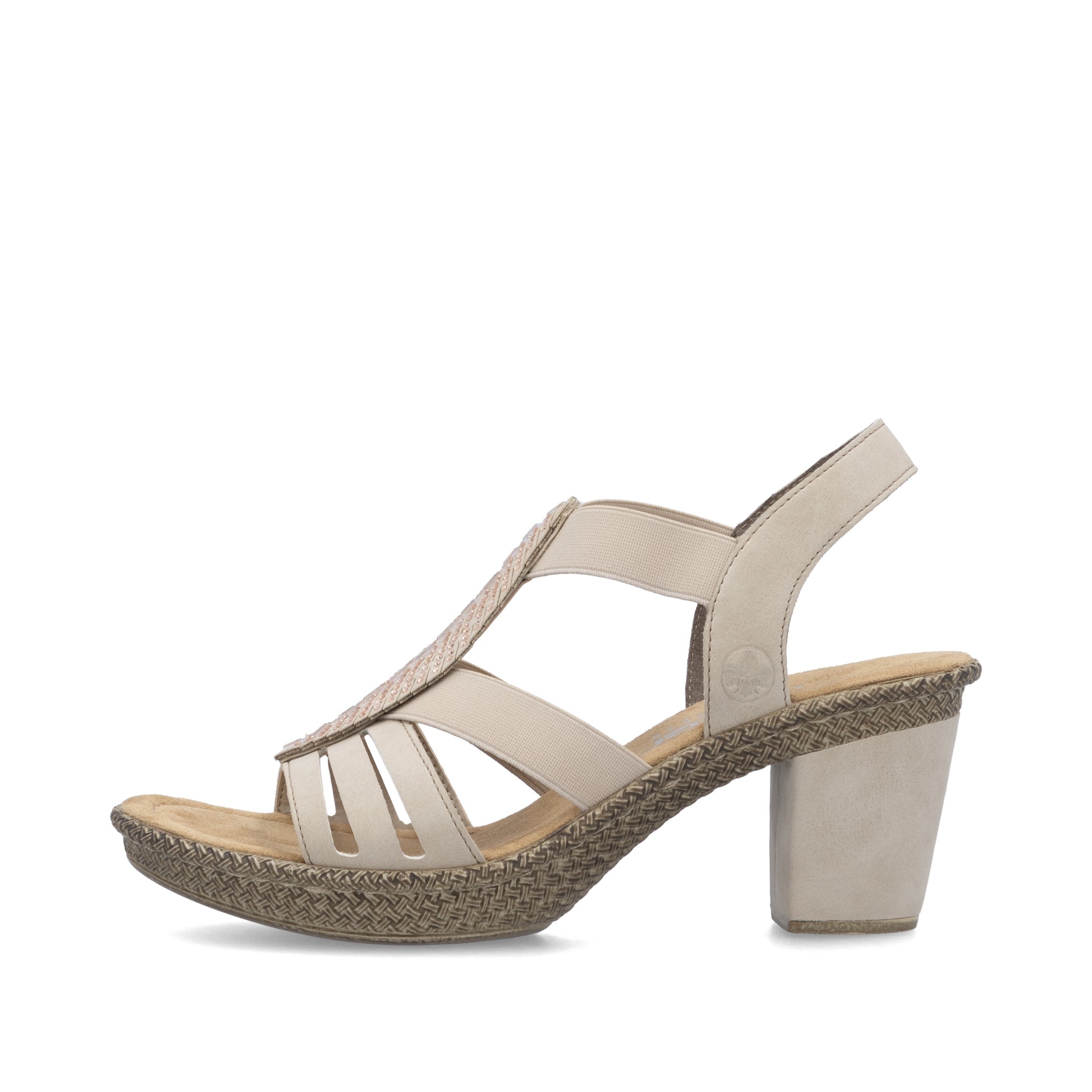 Beige Elasticated Sandals for Women | Rieker 66526-62