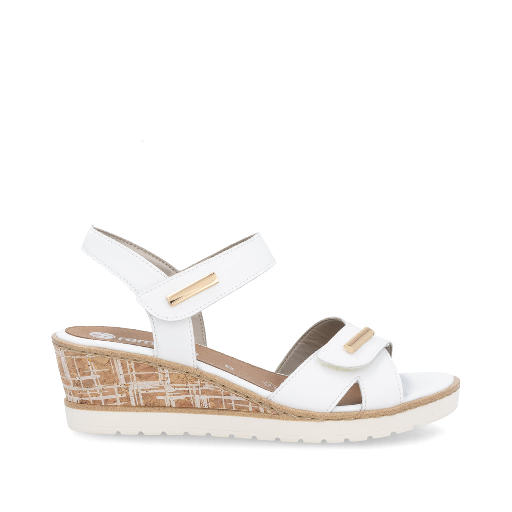 White Hook & Loop Sandals for Women | Remonte R6266-80