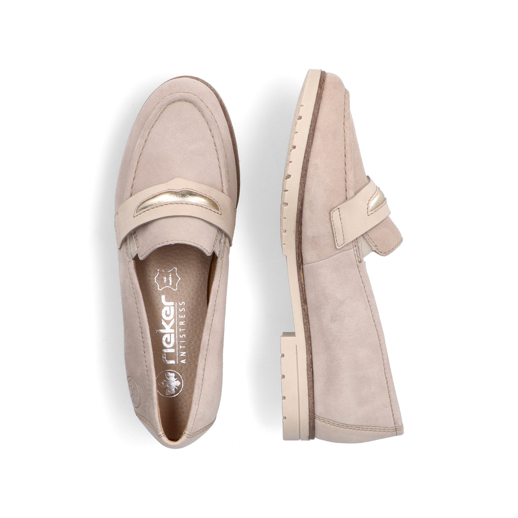 Beige Elasticated Shoes for Women | Rieker 45301-60