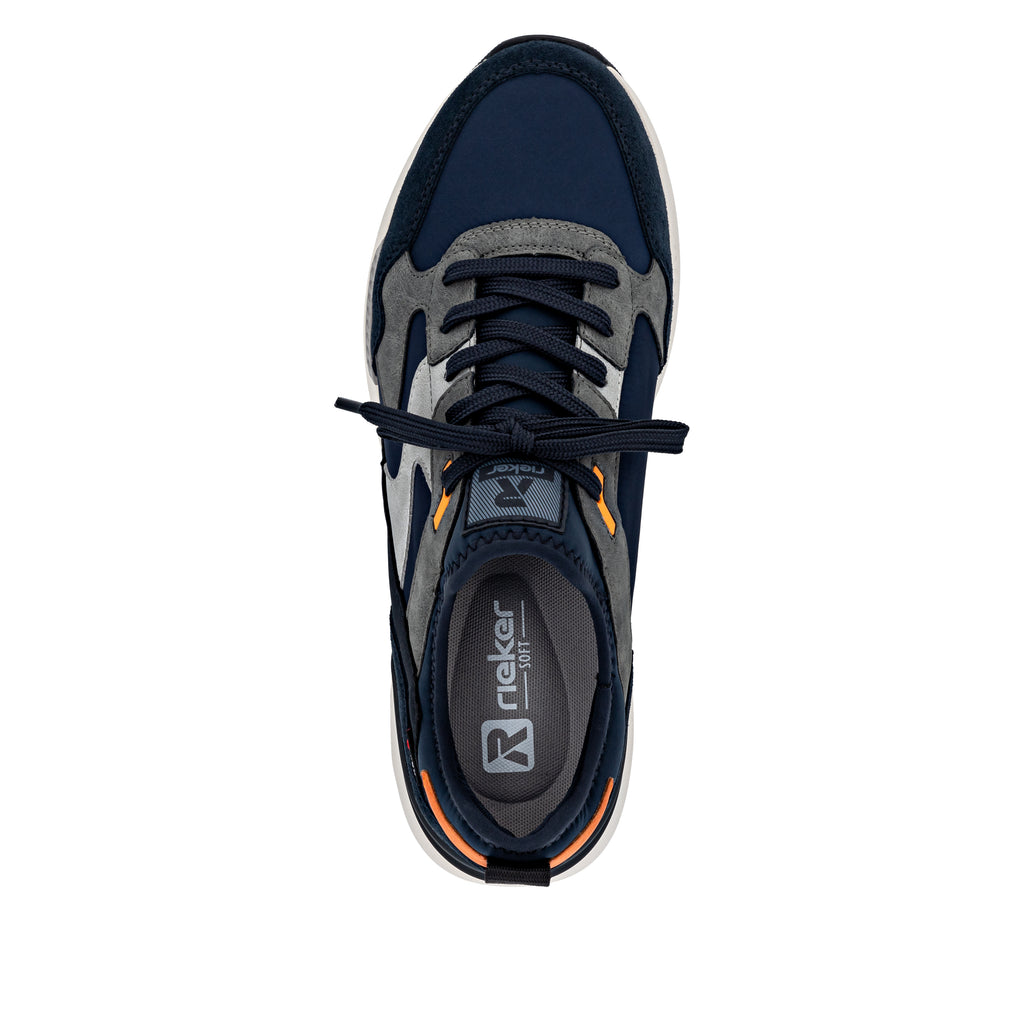 Blue Elasticated Shoes for Men | Rieker U1403-15