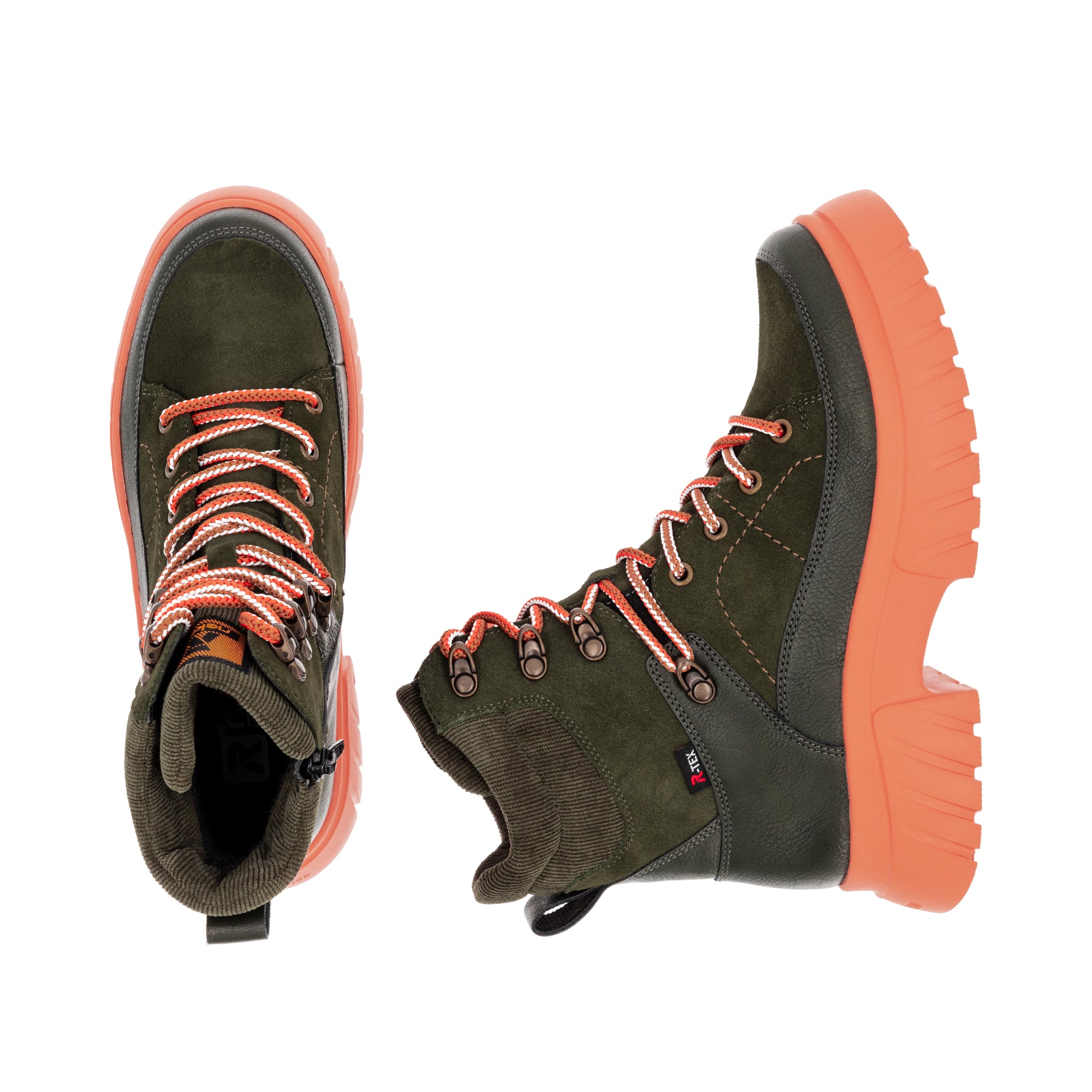 Green Zip Boots for Women | Rieker Sport W1871-54