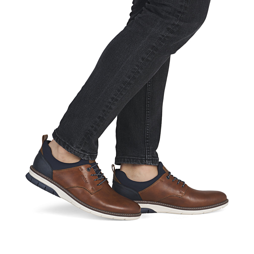 Brown Elasticated Shoes for Men | Rieker 14454-22