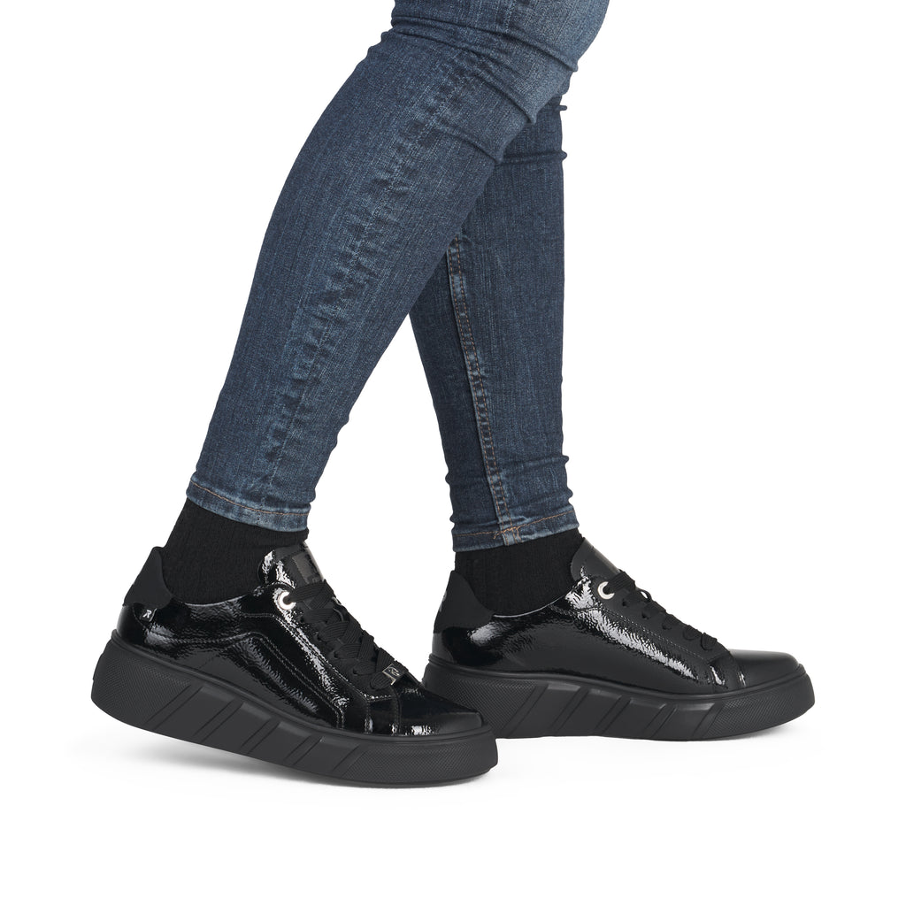 Black Elasticated Shoes for Women | Rieker W2601-00