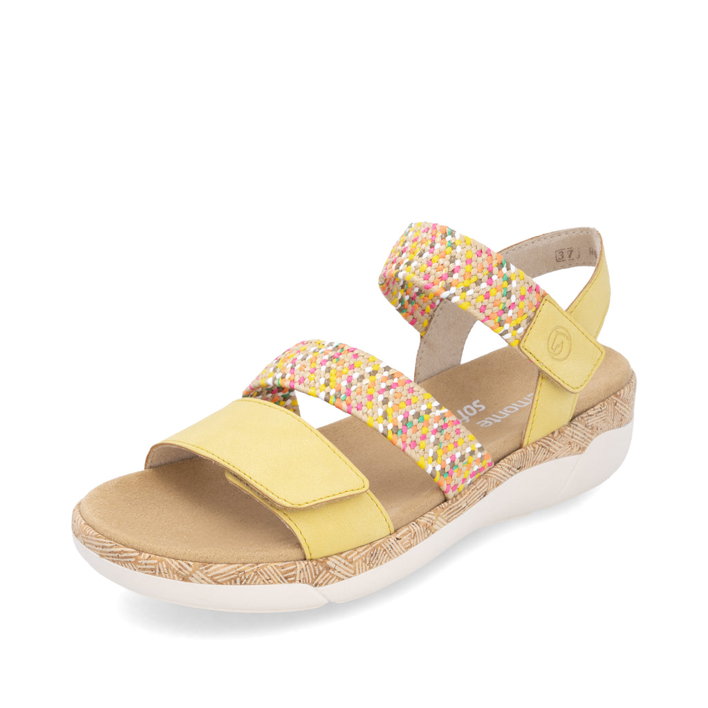 Yellow Hook & Loop Sandals for Women | Remonte R6861-68