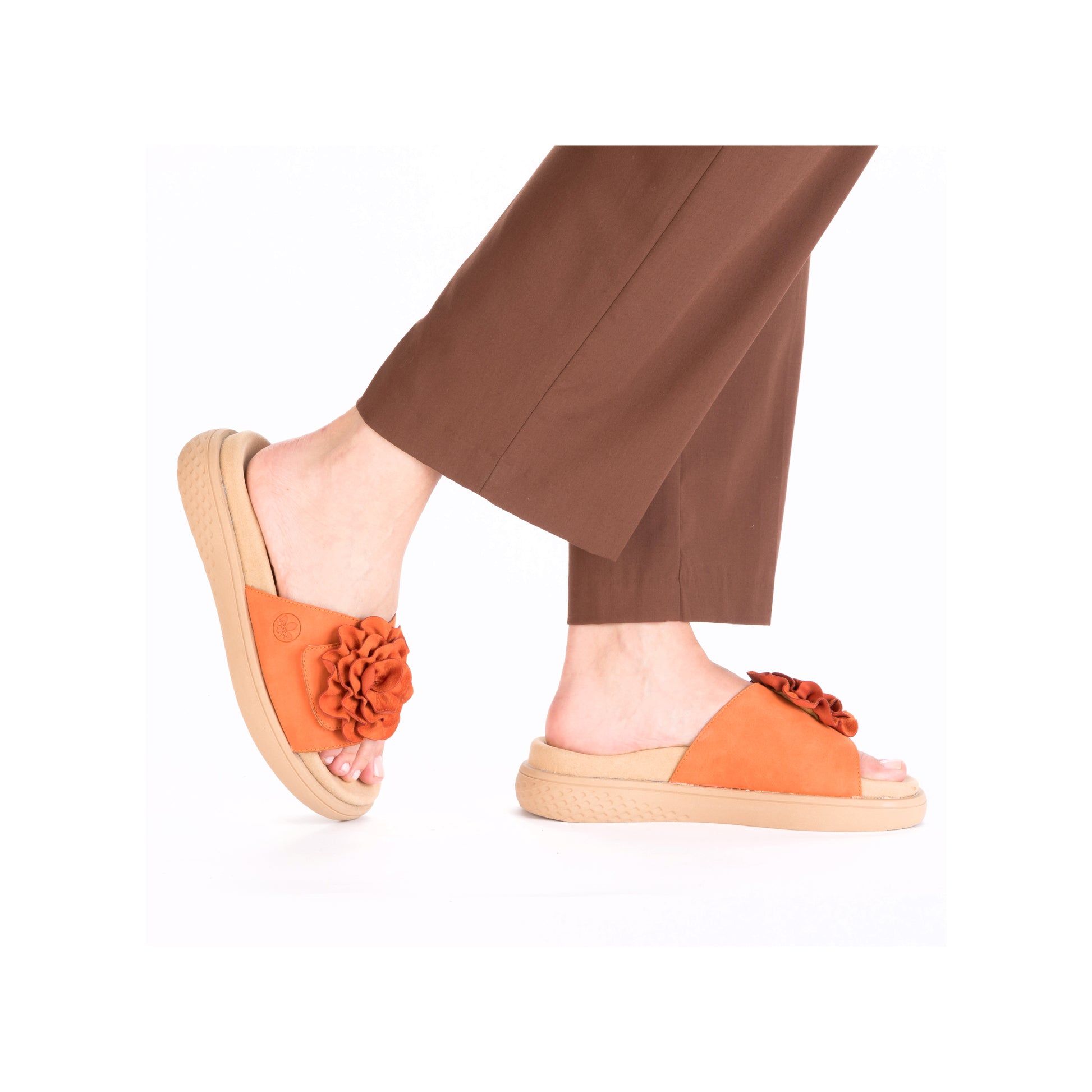 Orange Hook & Loop Sandals for Women | Rieker V1562-38