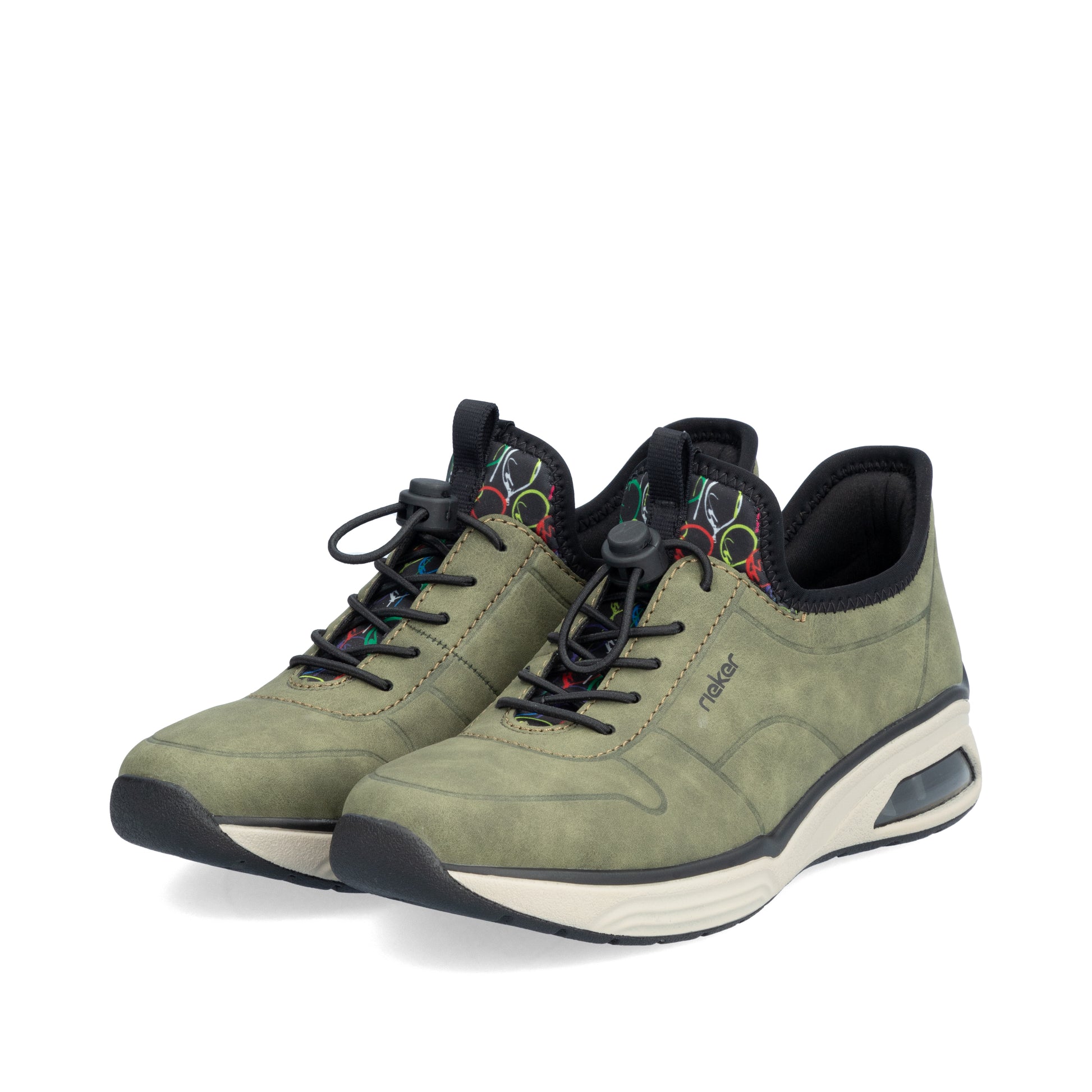 Green Elasticated Shoes for Women | Rieker M5651-54
