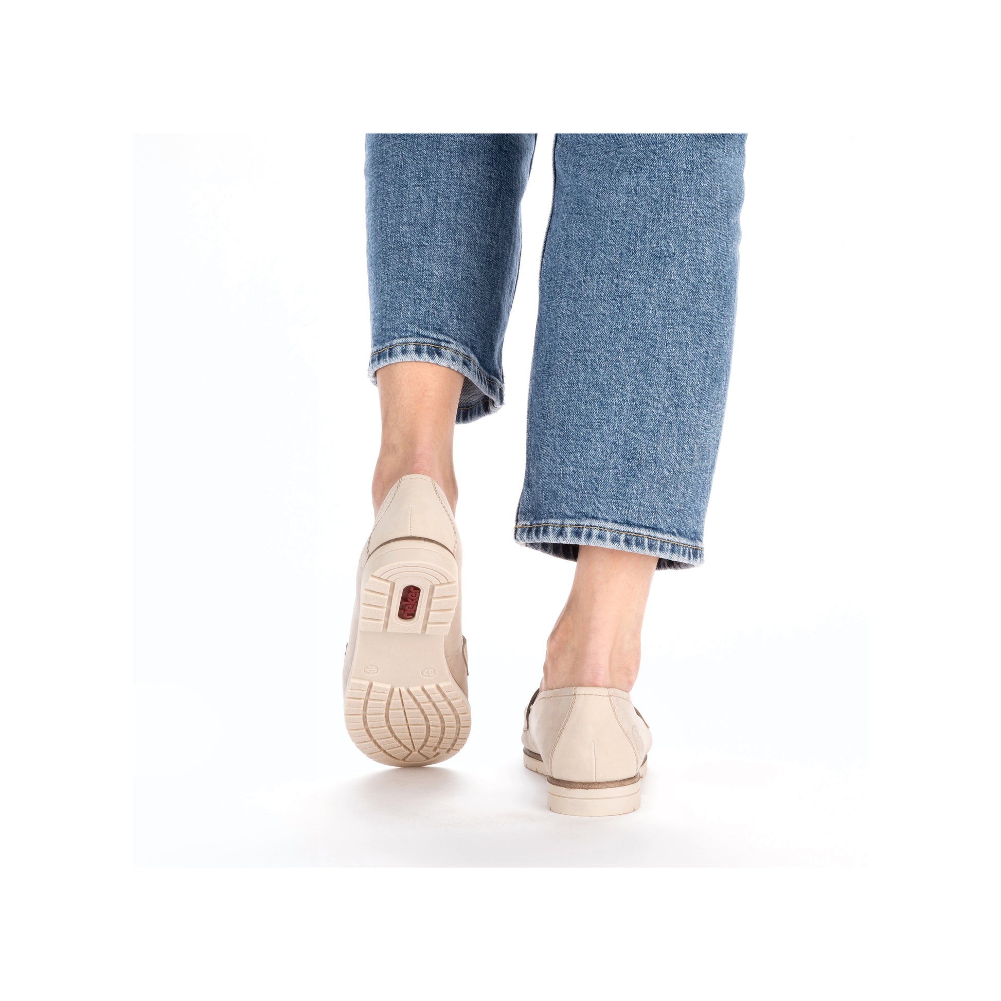 Beige Elasticated Shoes for Women | Rieker 45301-60