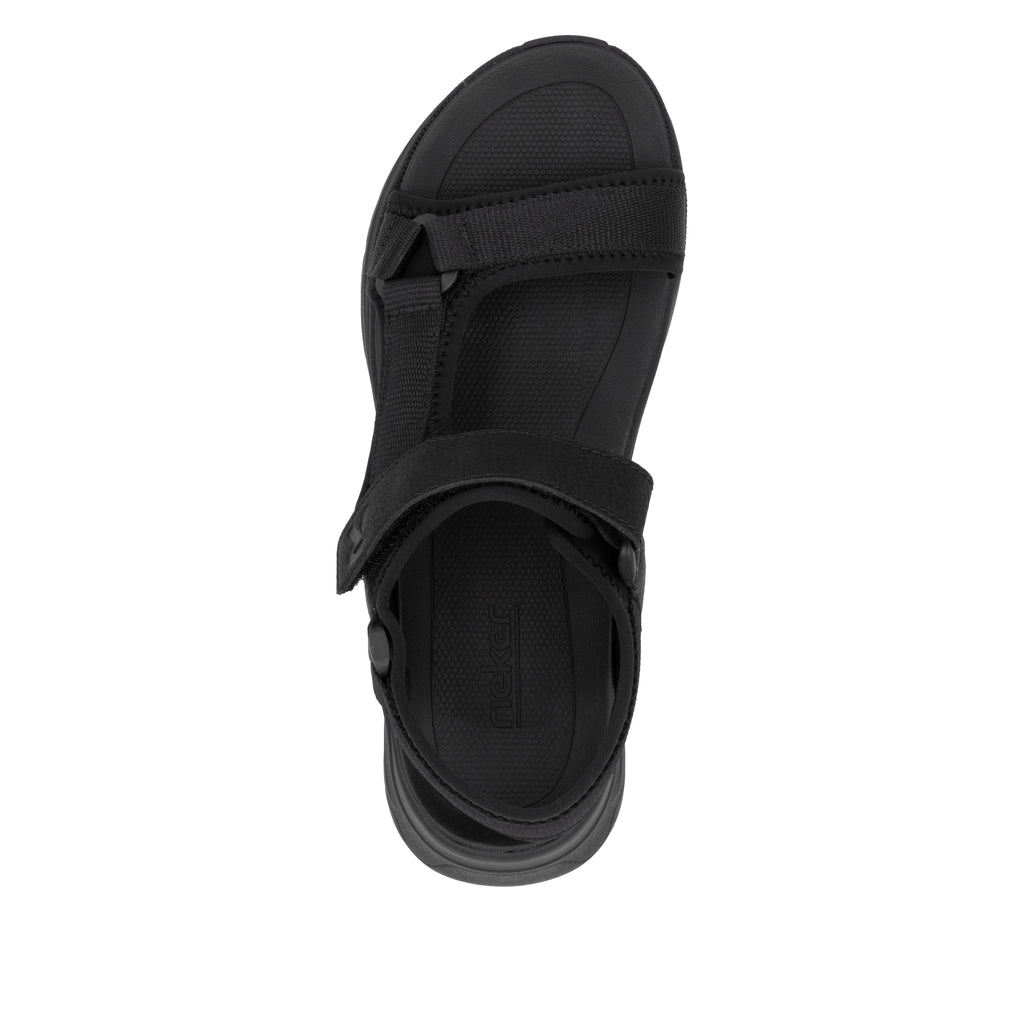 Black Hook & Loop Sandals for Women | Rieker W3151-00