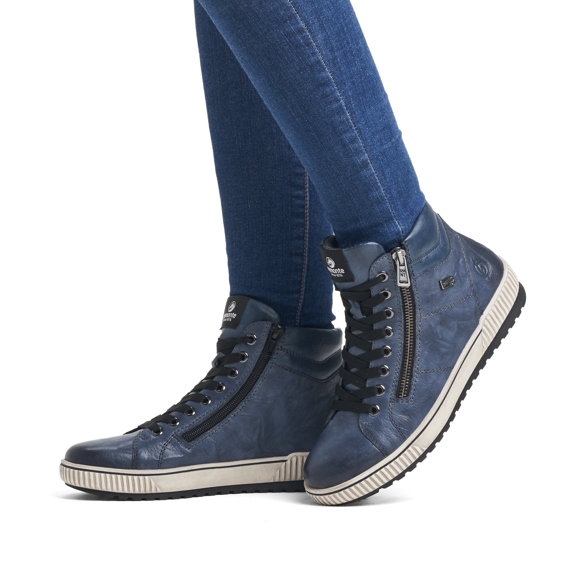 Blue Zip Boots for Women | Remonte D0772-14
