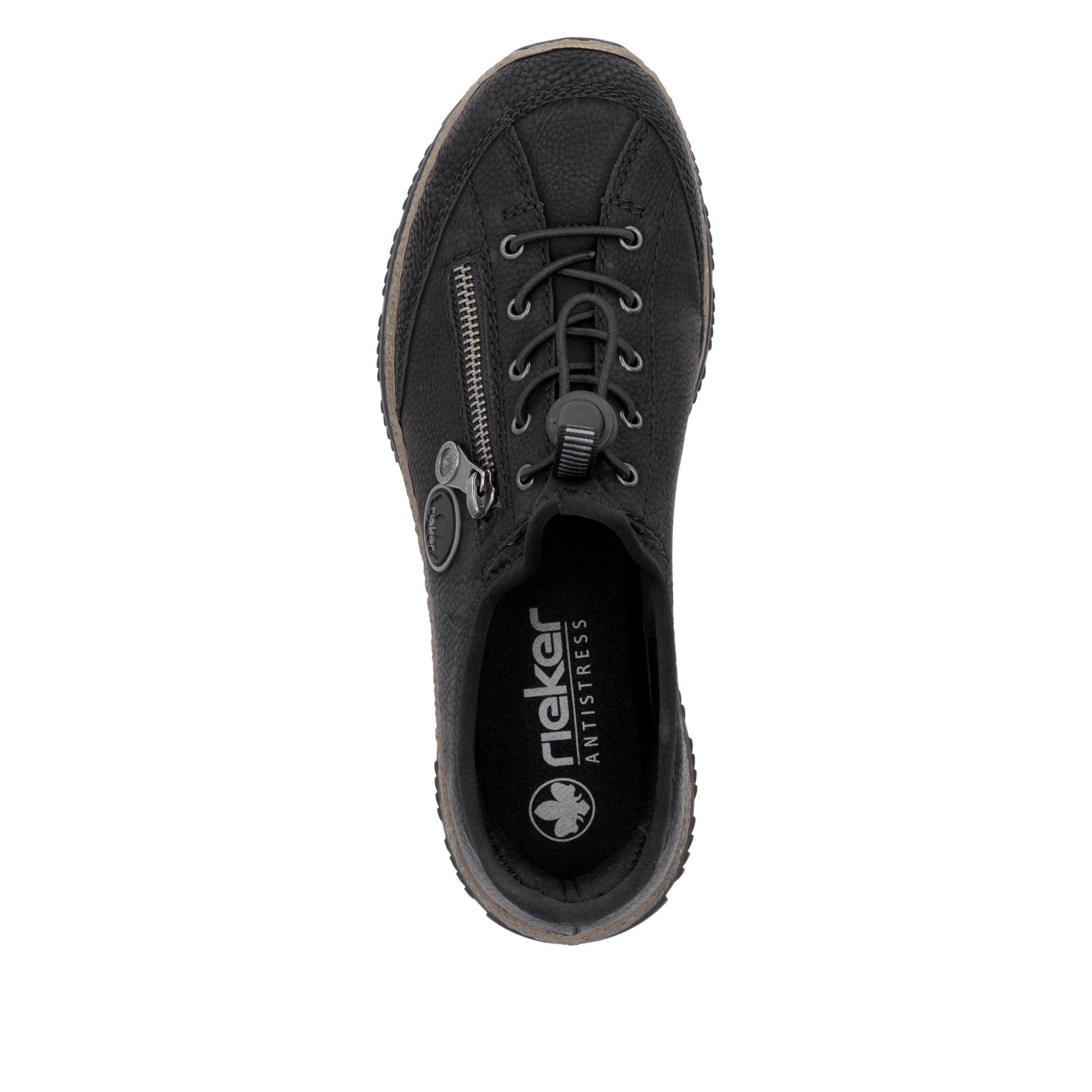 Black Elasticated Shoes for Women | Rieker N3267-01
