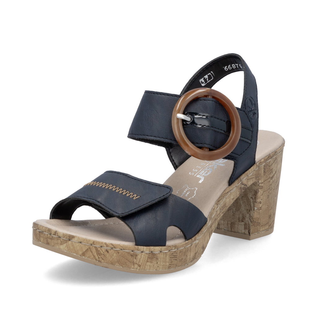 Blue Hook & Loop Sandals for Women | Rieker 66876-14