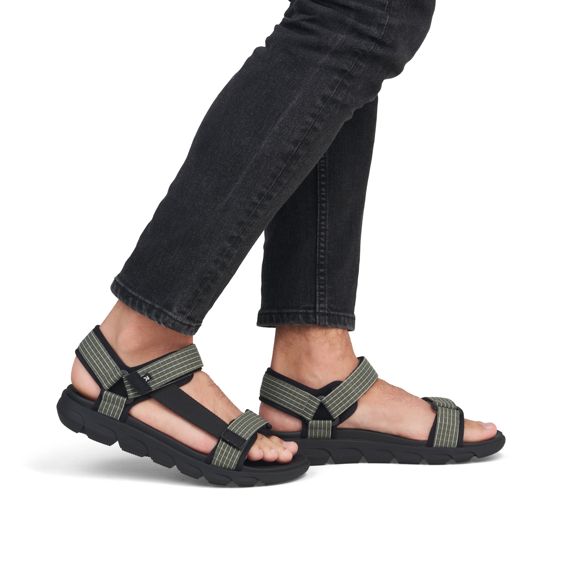 Green Hook & Loop Sandals for Men | Rieker 20805-54