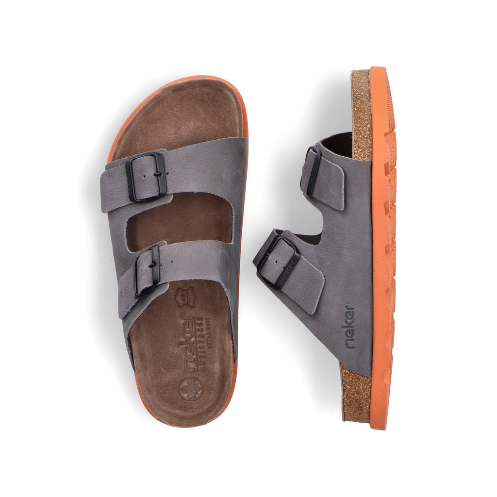 Grey Buckle Sandals for Men | Rieker 21190-40