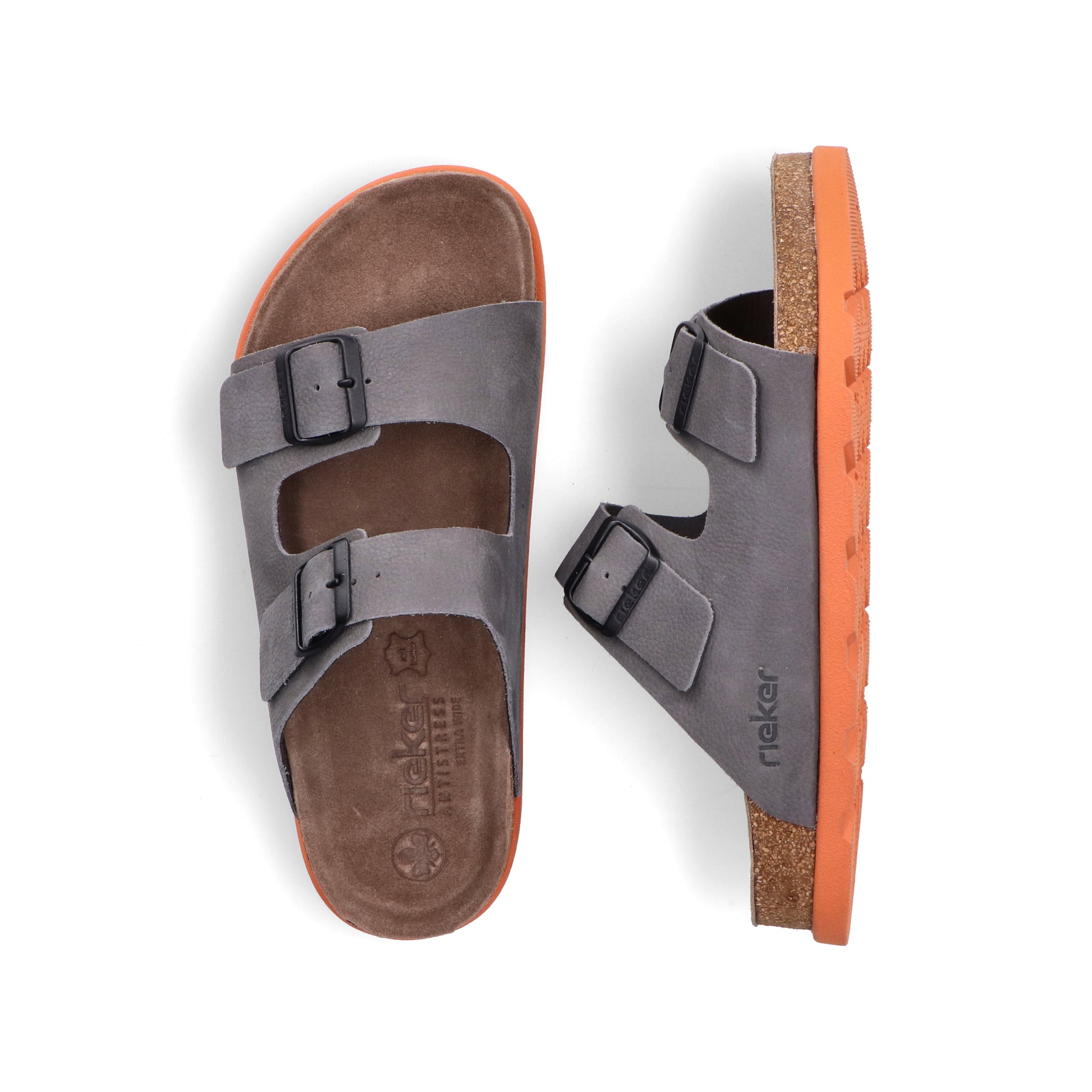 Grey Buckle Sandals for Men | Rieker 21190-40