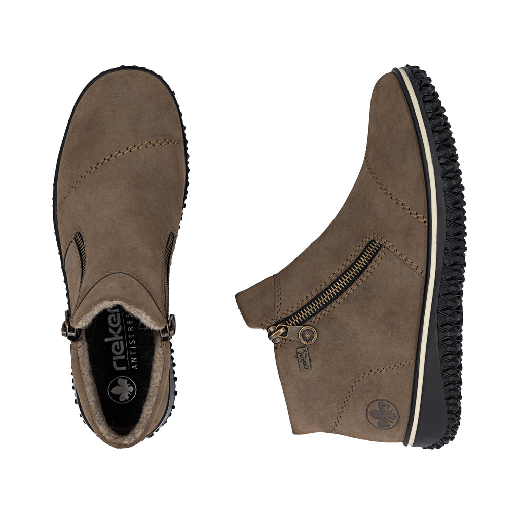 Brown Zip Boots for Women | Rieker Z4265-24