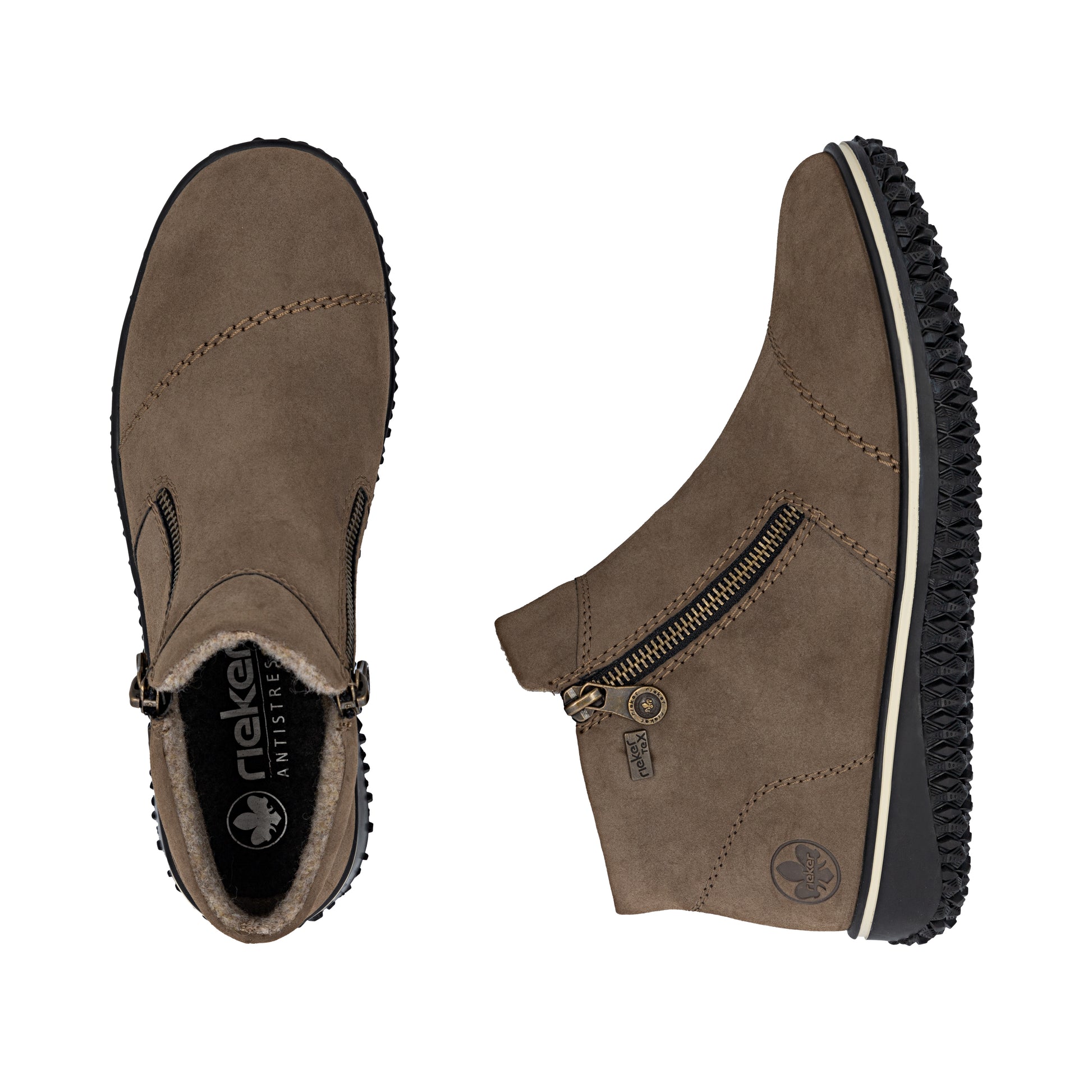 Brown Zip Boots for Women | Rieker Z4265-24
