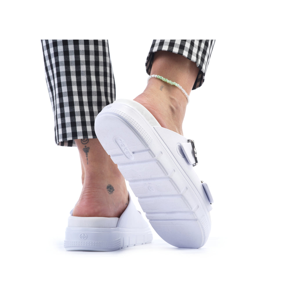 White Buckle Sandals for Women | Rieker P2180-80