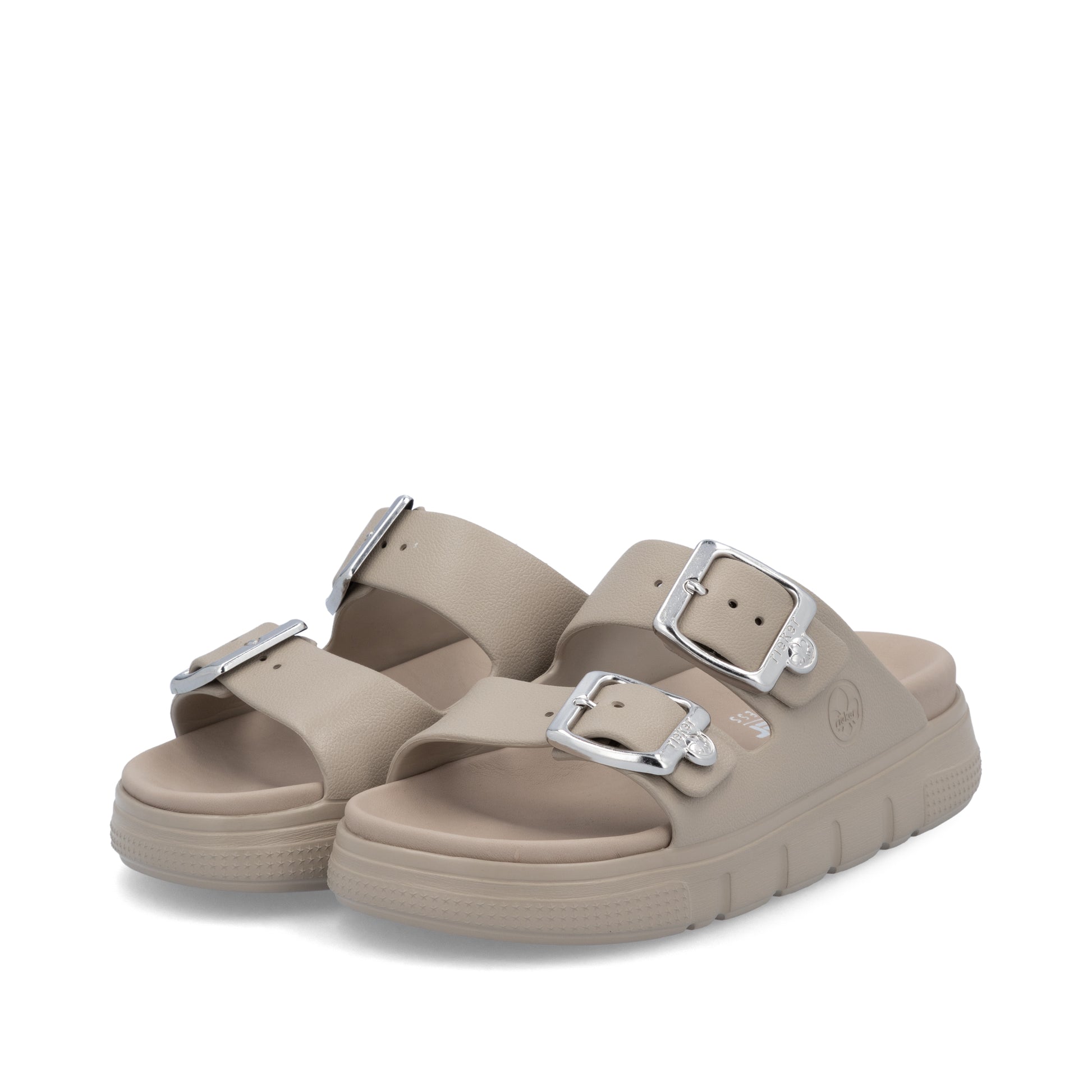 Beige Buckle Sandals for Women | Rieker P2180-60