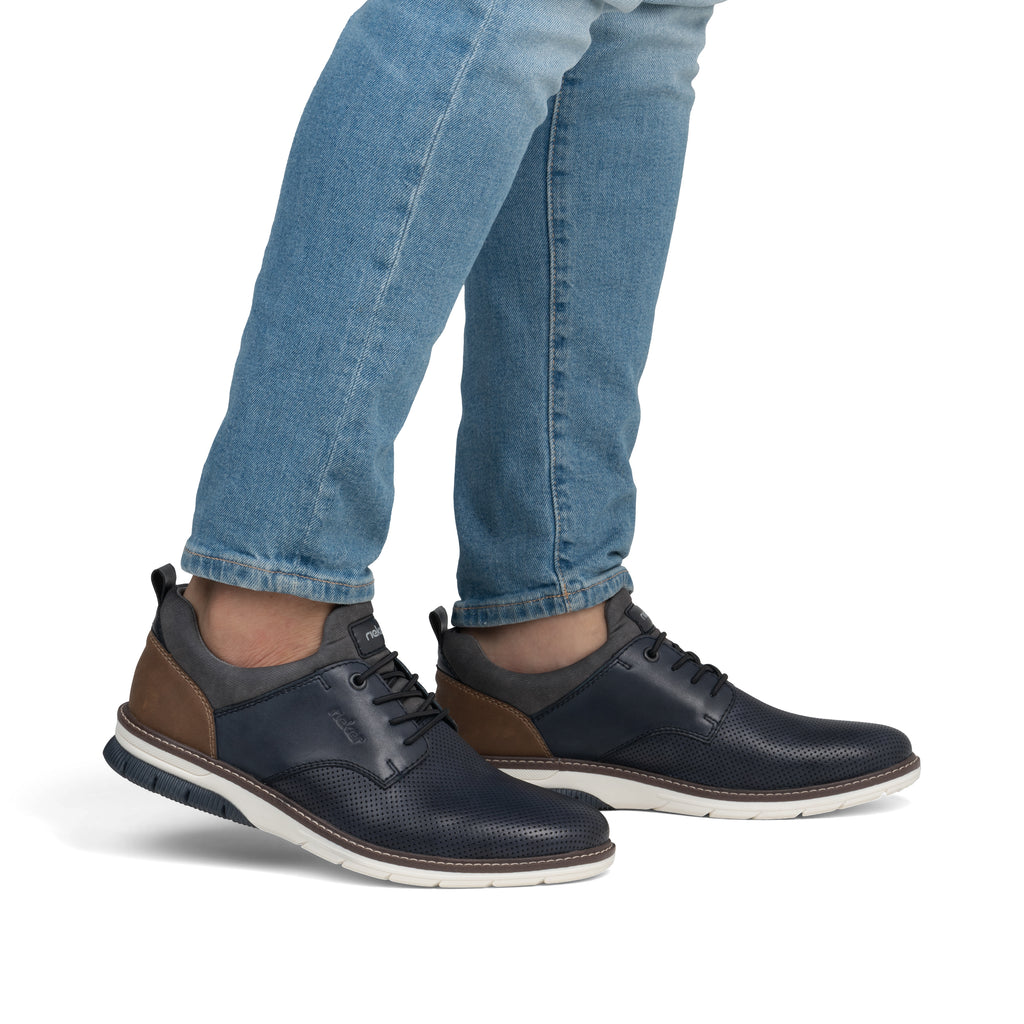 Blue Elasticated Shoes for Men | Rieker 14450-15