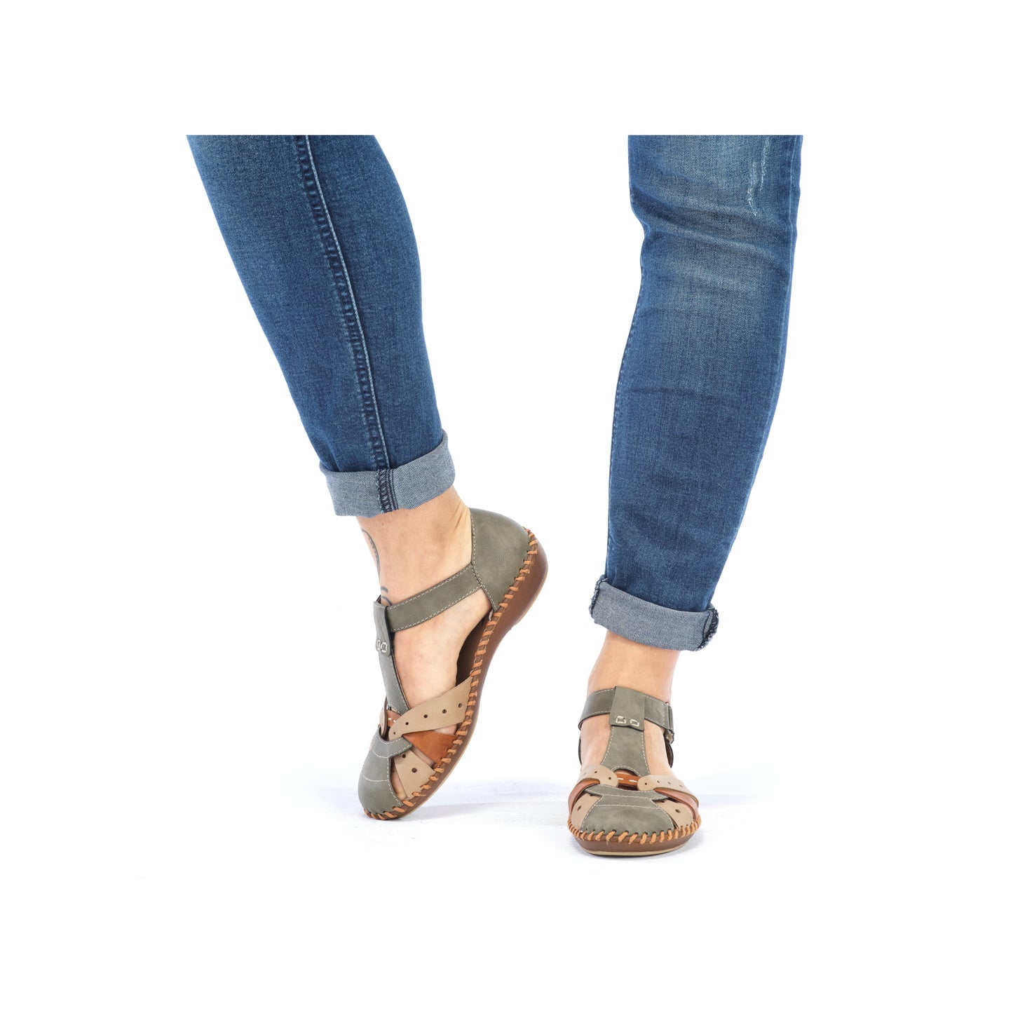 Rieker Women's Mary Jane Shoe - Green | M1655-54