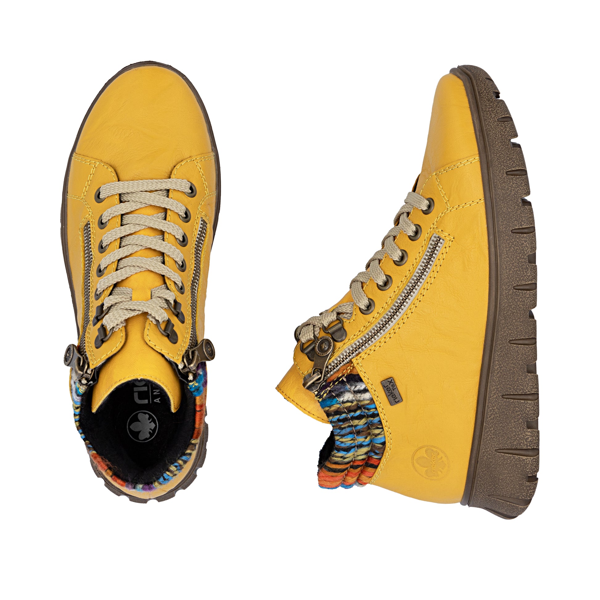 Yellow Zip Boots for Women | Rieker N1305-68