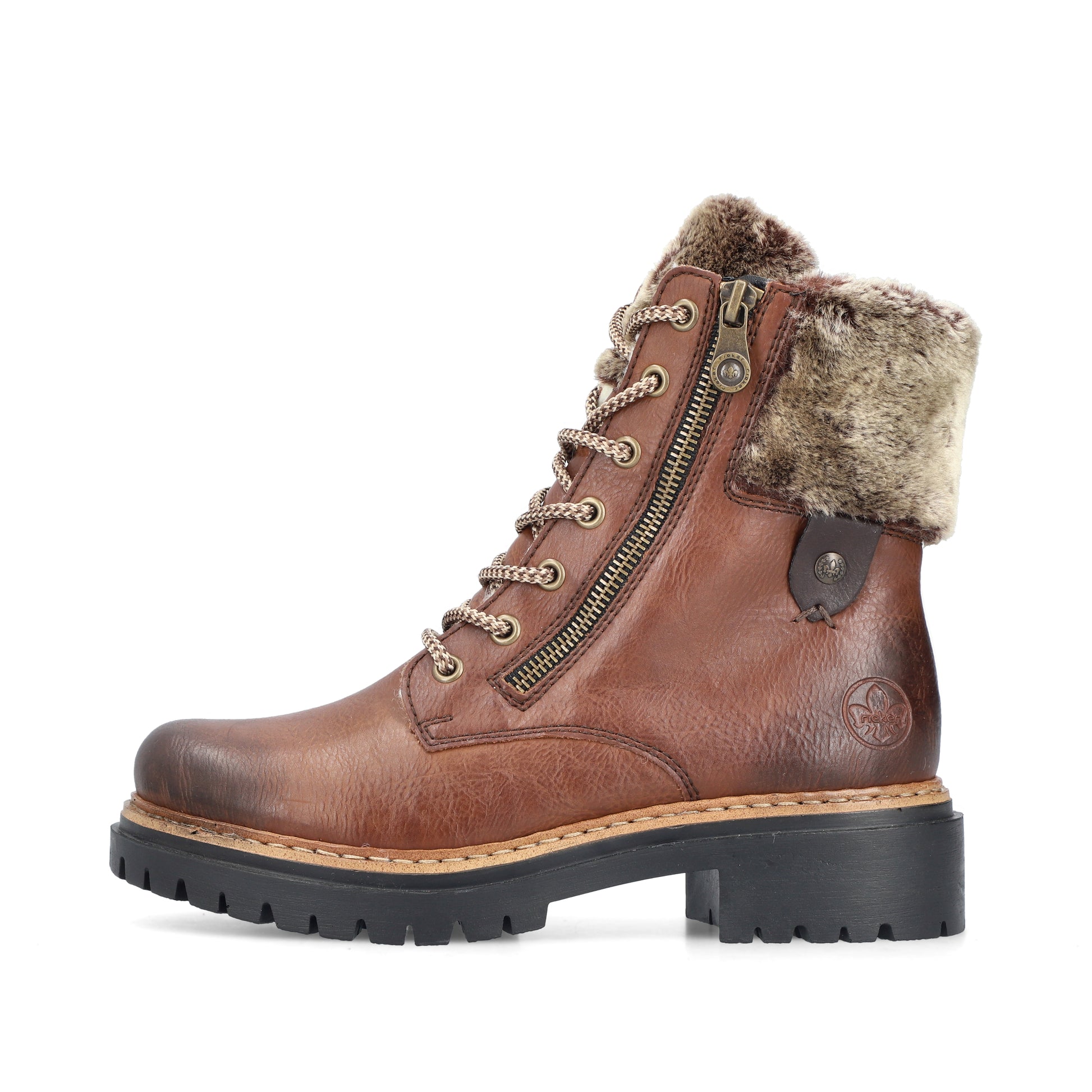 Brown Zip Boots for Women | Rieker 72608-24