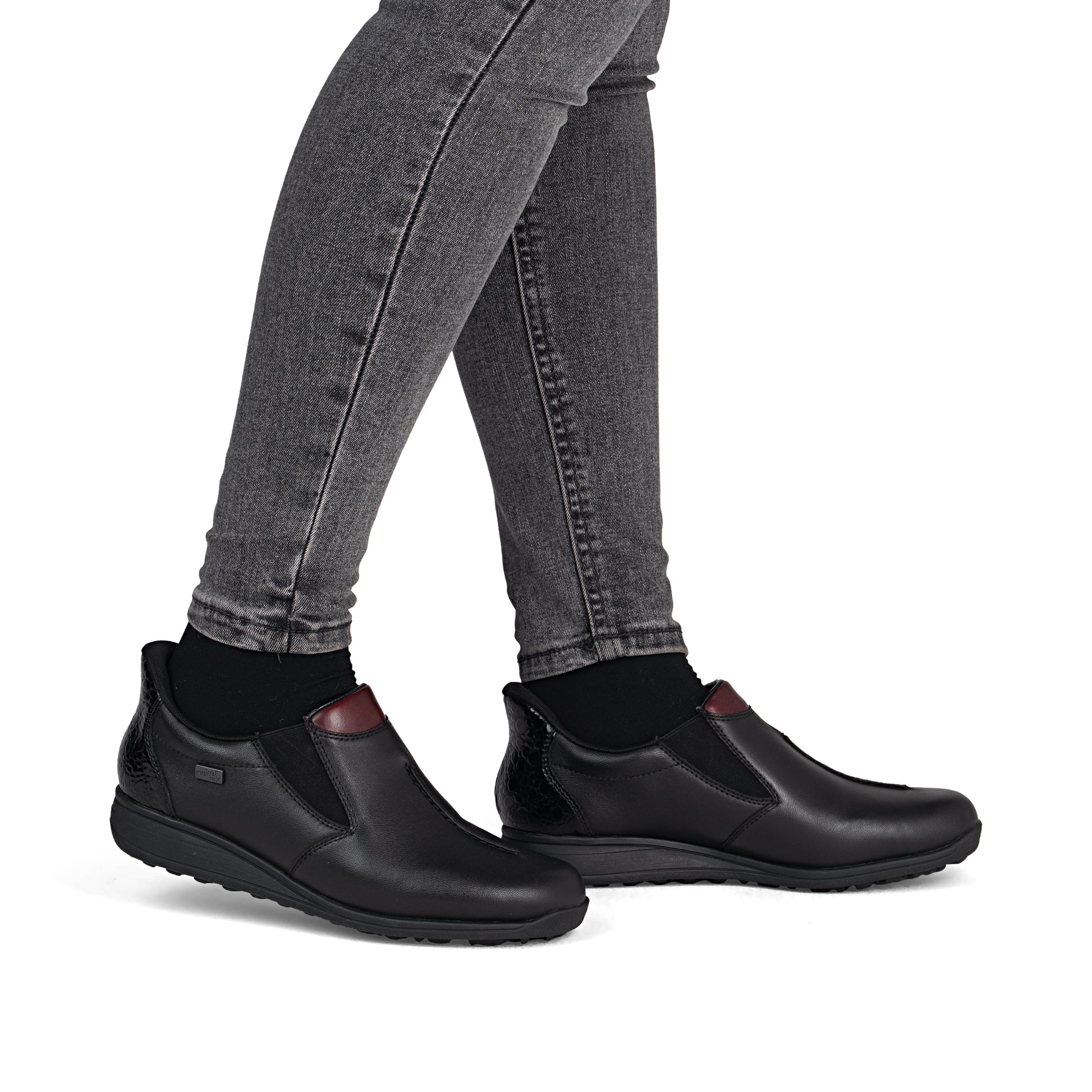 Black Elasticated Shoes for Women | Rieker 47253-00