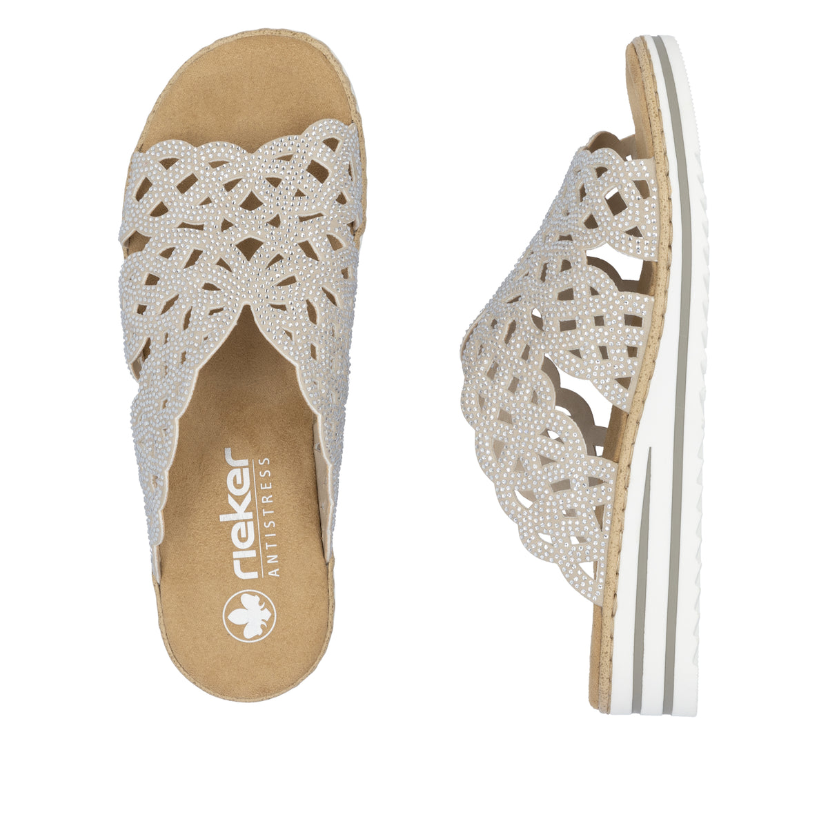 Rieker Women's Beige Mule Sandal | V0689-63