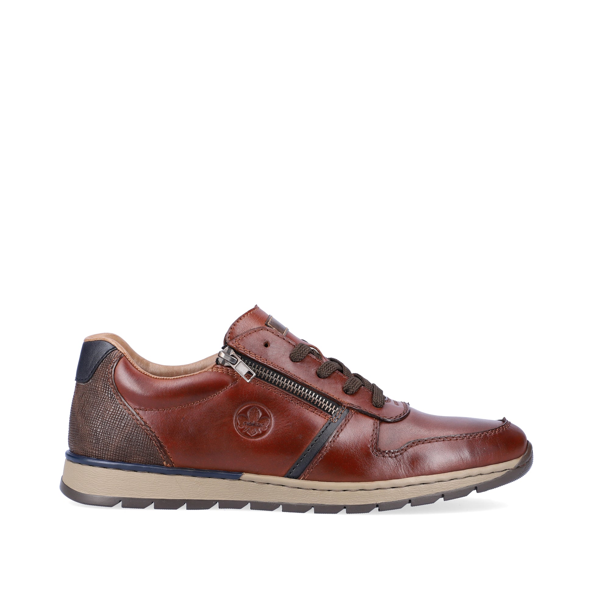 Brown Zip Shoes for Men | Rieker B2112-25