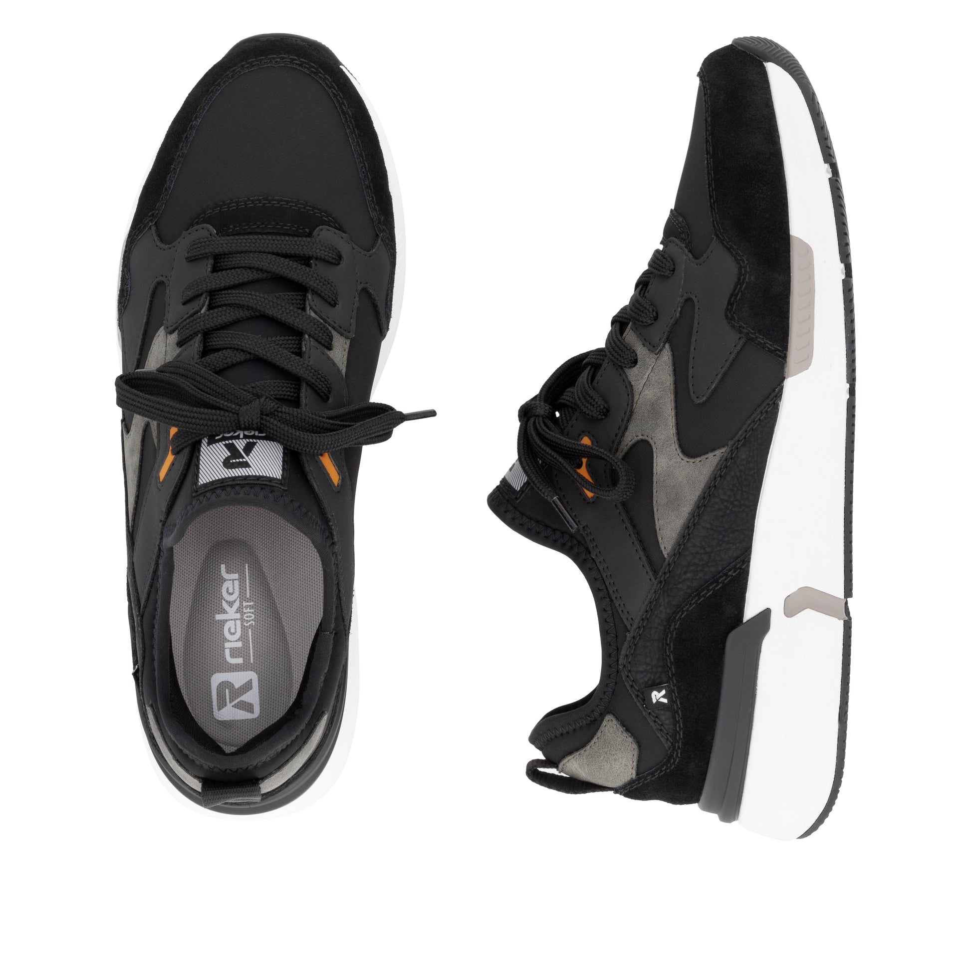 Black Elasticated Shoes for Men | Rieker U1403-00