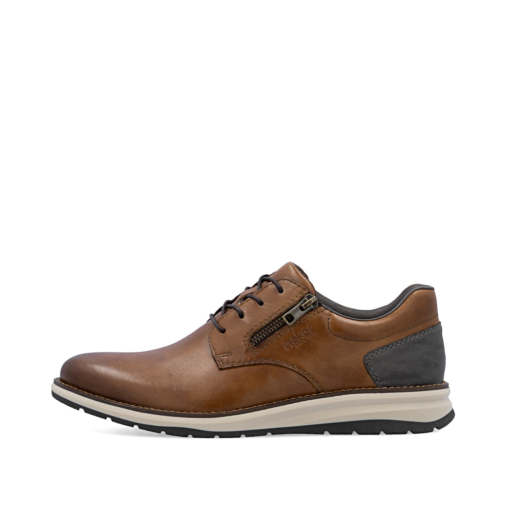 Brown Zip Shoes for Men | Rieker 14706-24