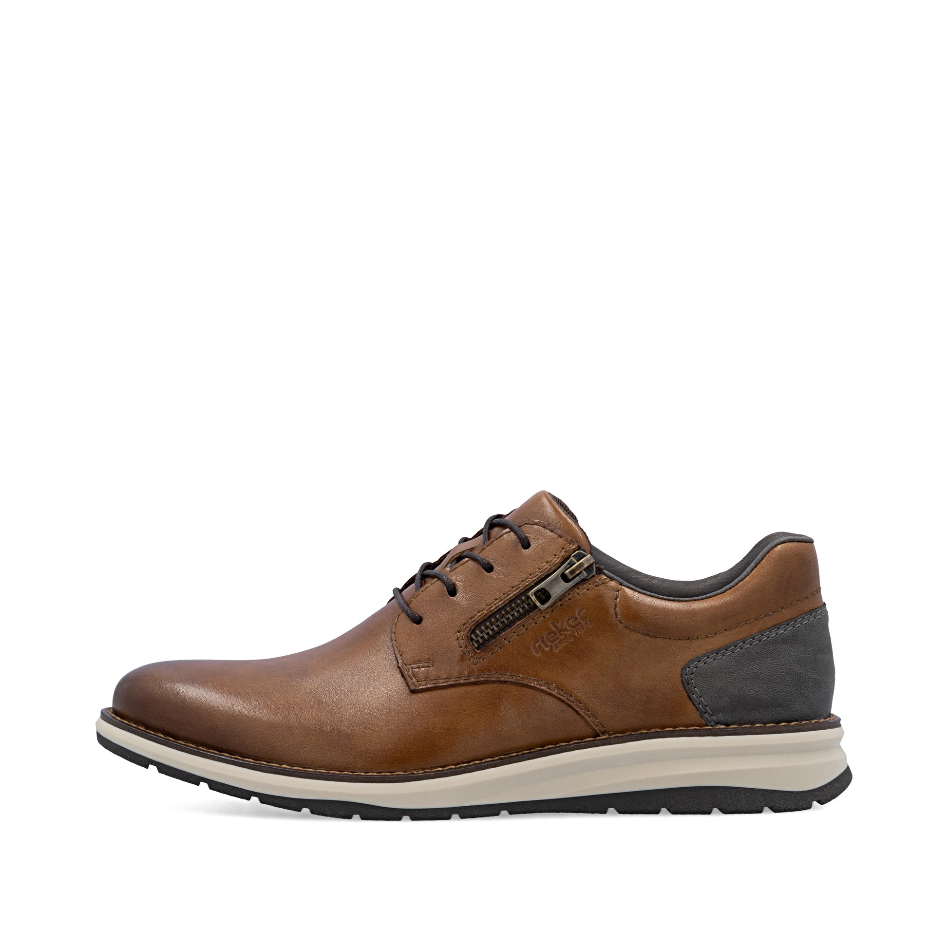 Brown Zip Shoes for Men | Rieker 14706-24