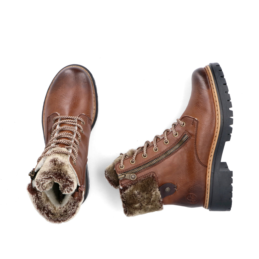 Brown Zip Boots for Women | Rieker 72608-24