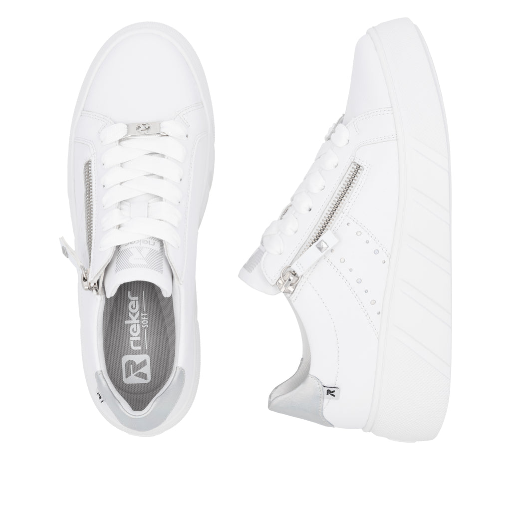 White Zip Shoes for Women | Rieker Sport W2605-80