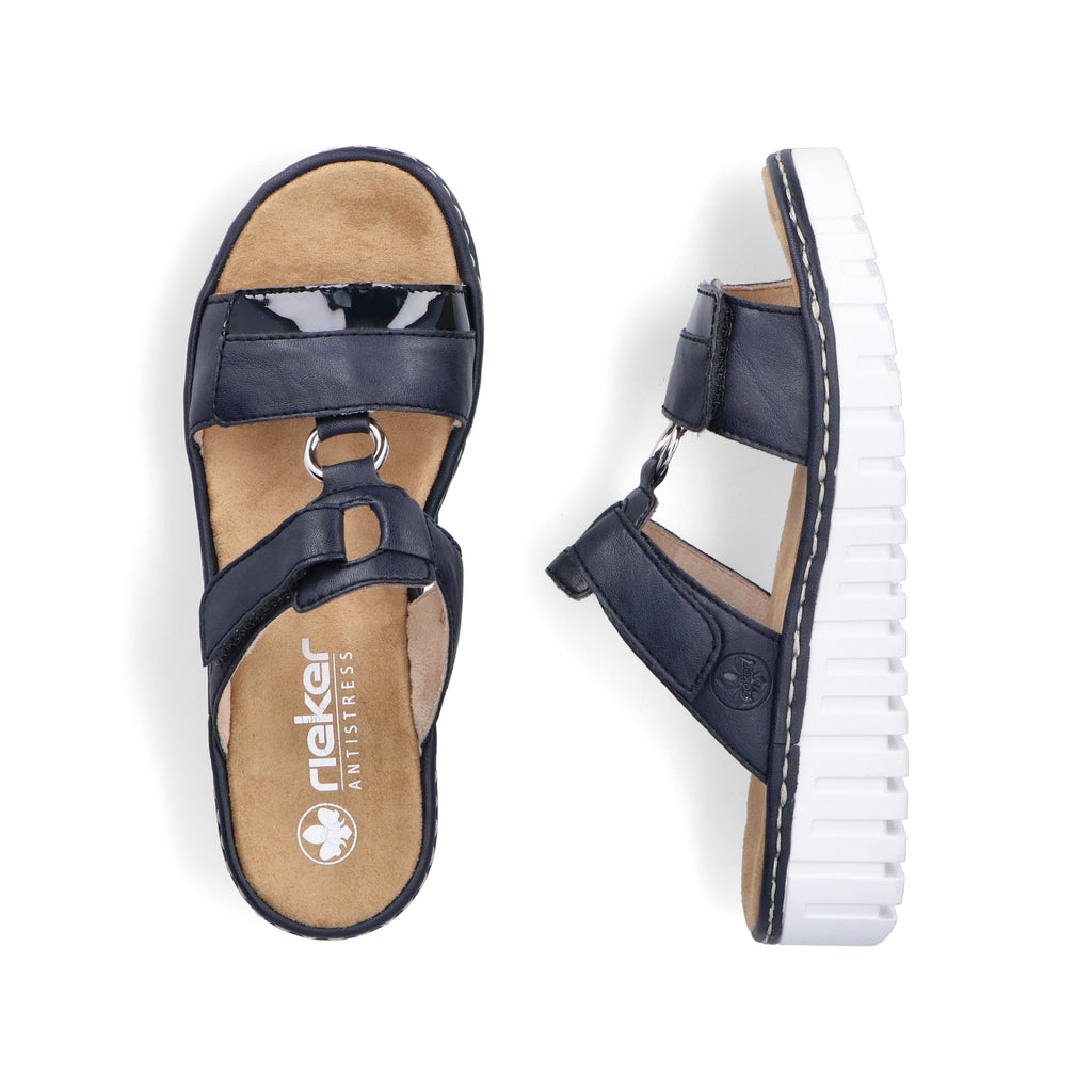 Blue Hook & Loop Sandals for Women | Rieker V1396-14