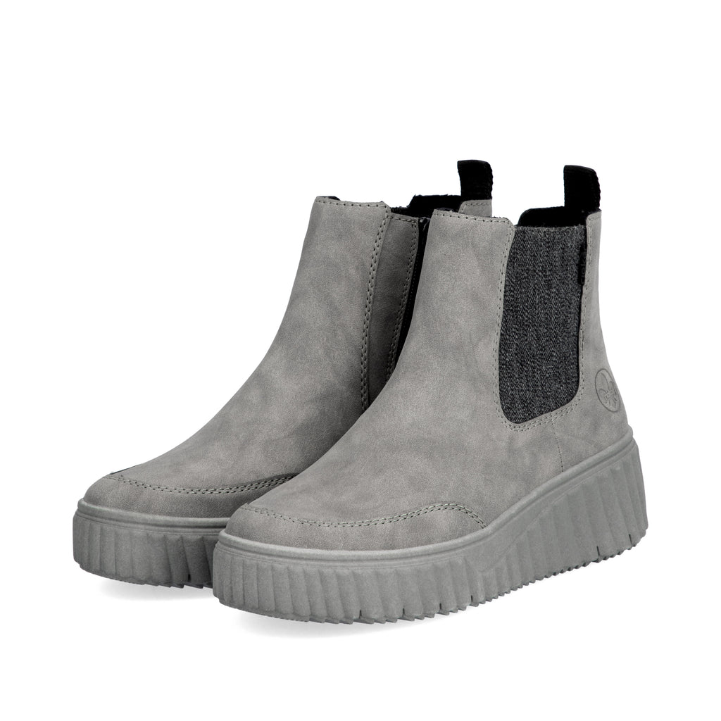 Grey Zip Boots for Women | Rieker N2553-40