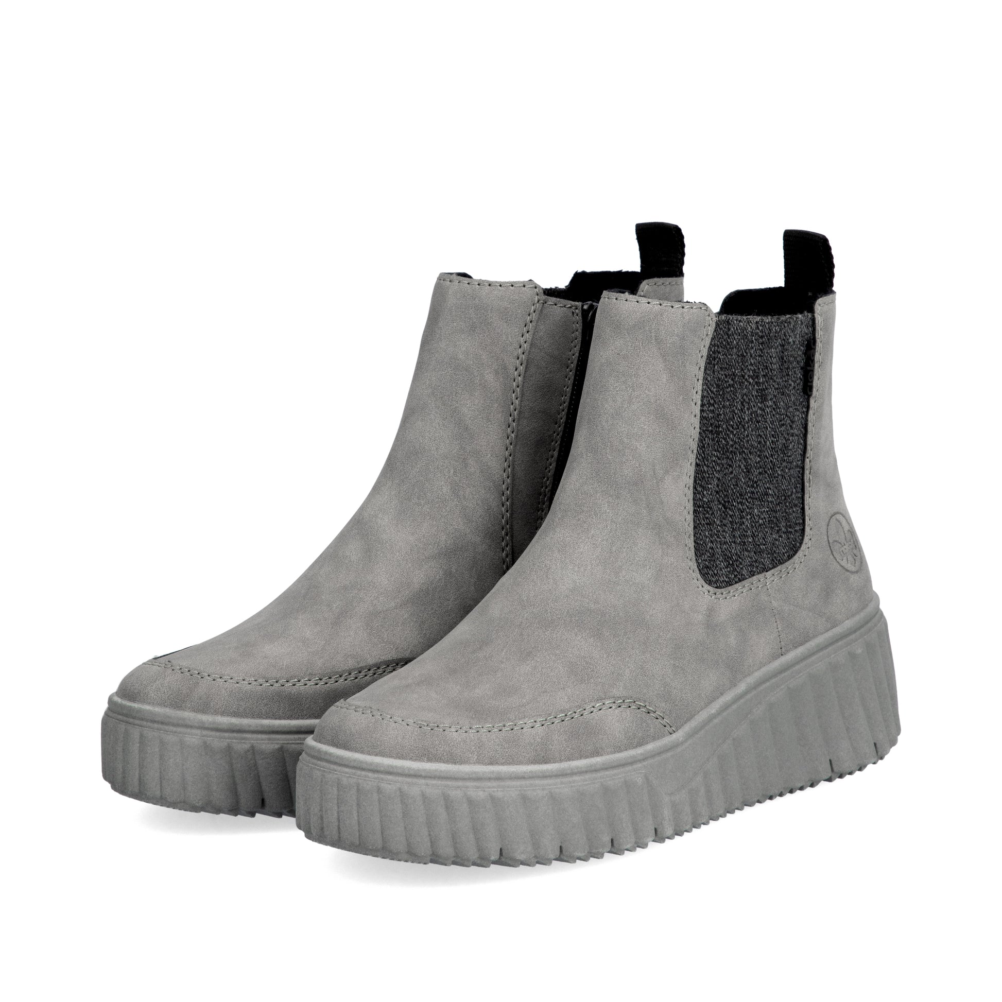 Grey Zip Boots for Women | Rieker N2553-40