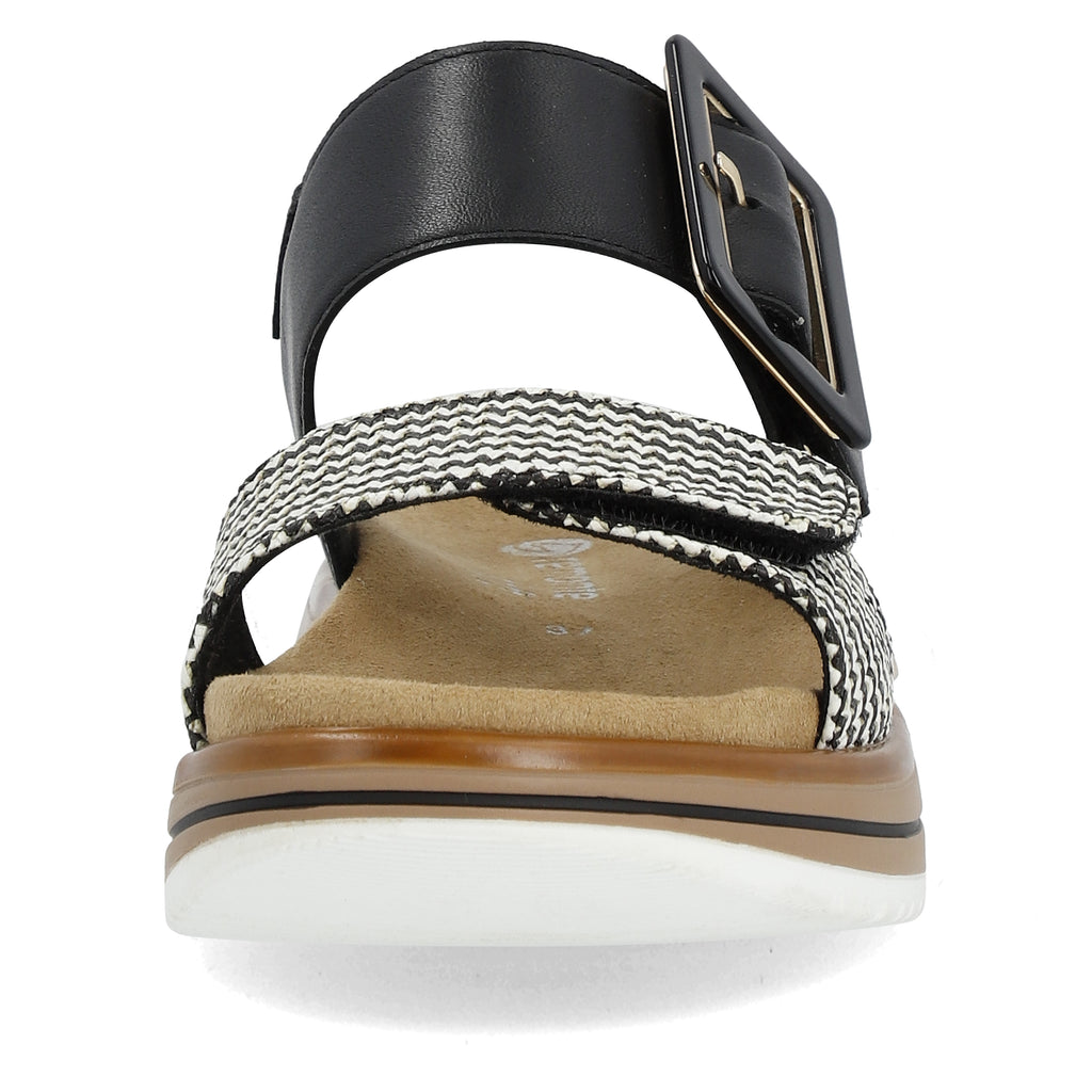 Black Hook & Loop Sandals for Women | Remonte D1J53-02