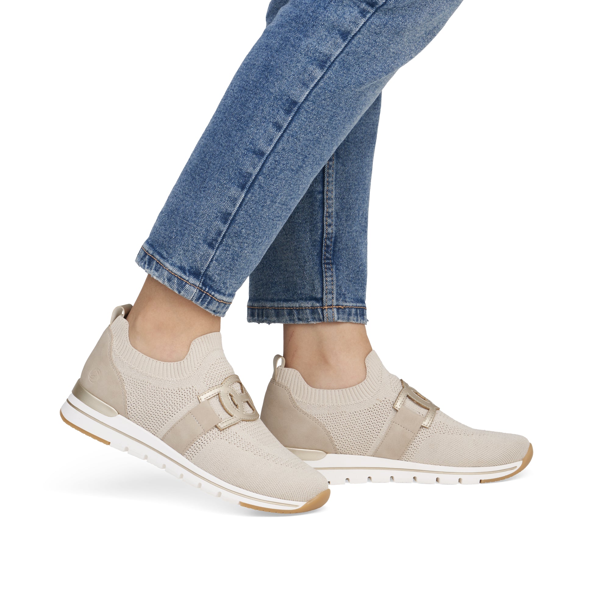 Beige Elasticated Shoes for Women | Remonte R6713-60