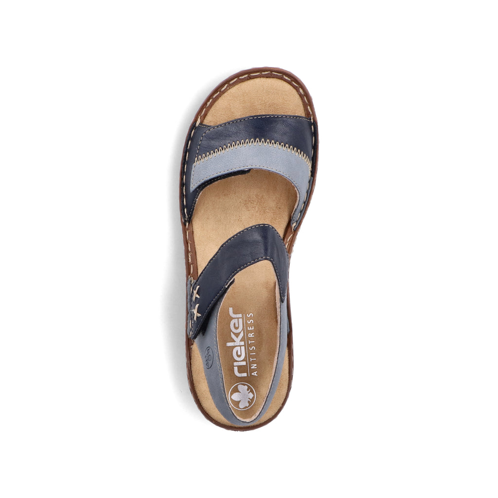 Blue Hook & Loop Sandals for Women | Rieker V2860-14