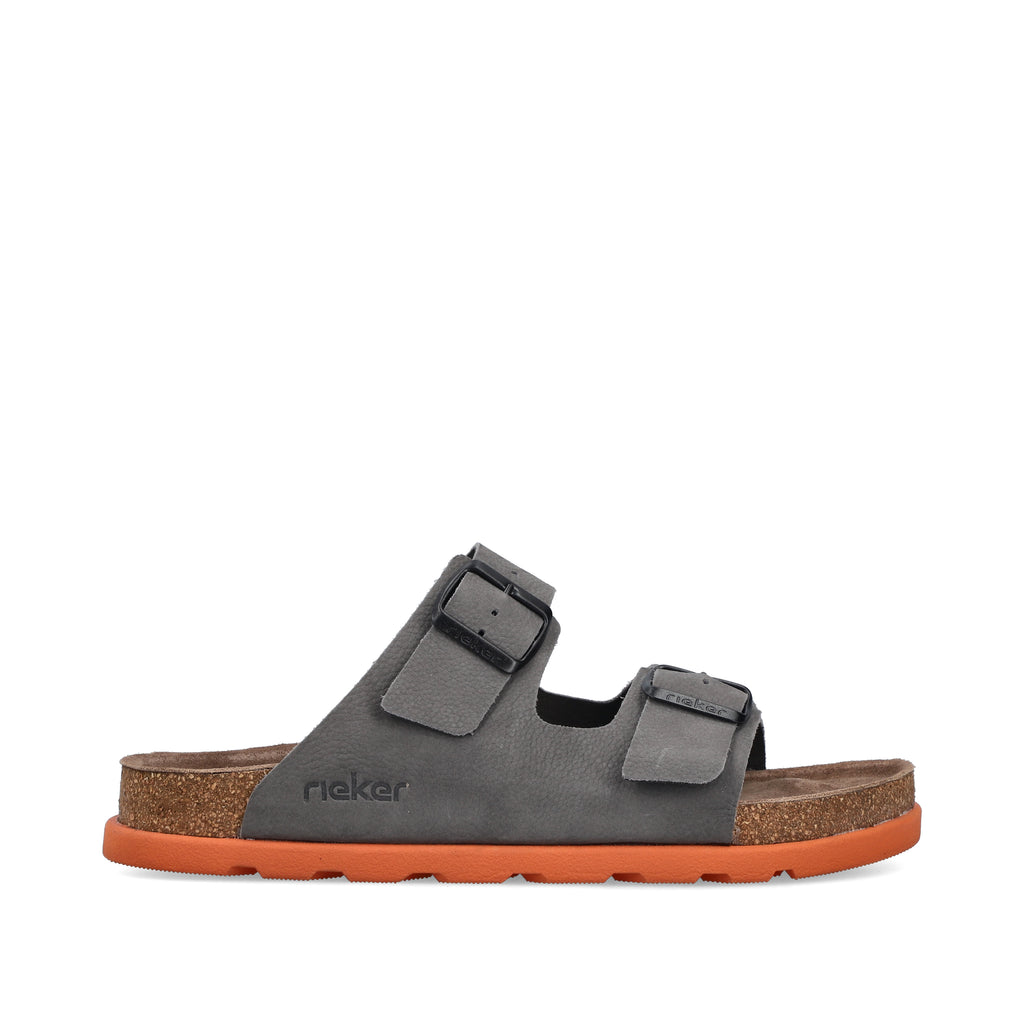 Grey Buckle Sandals for Men | Rieker 21190-40